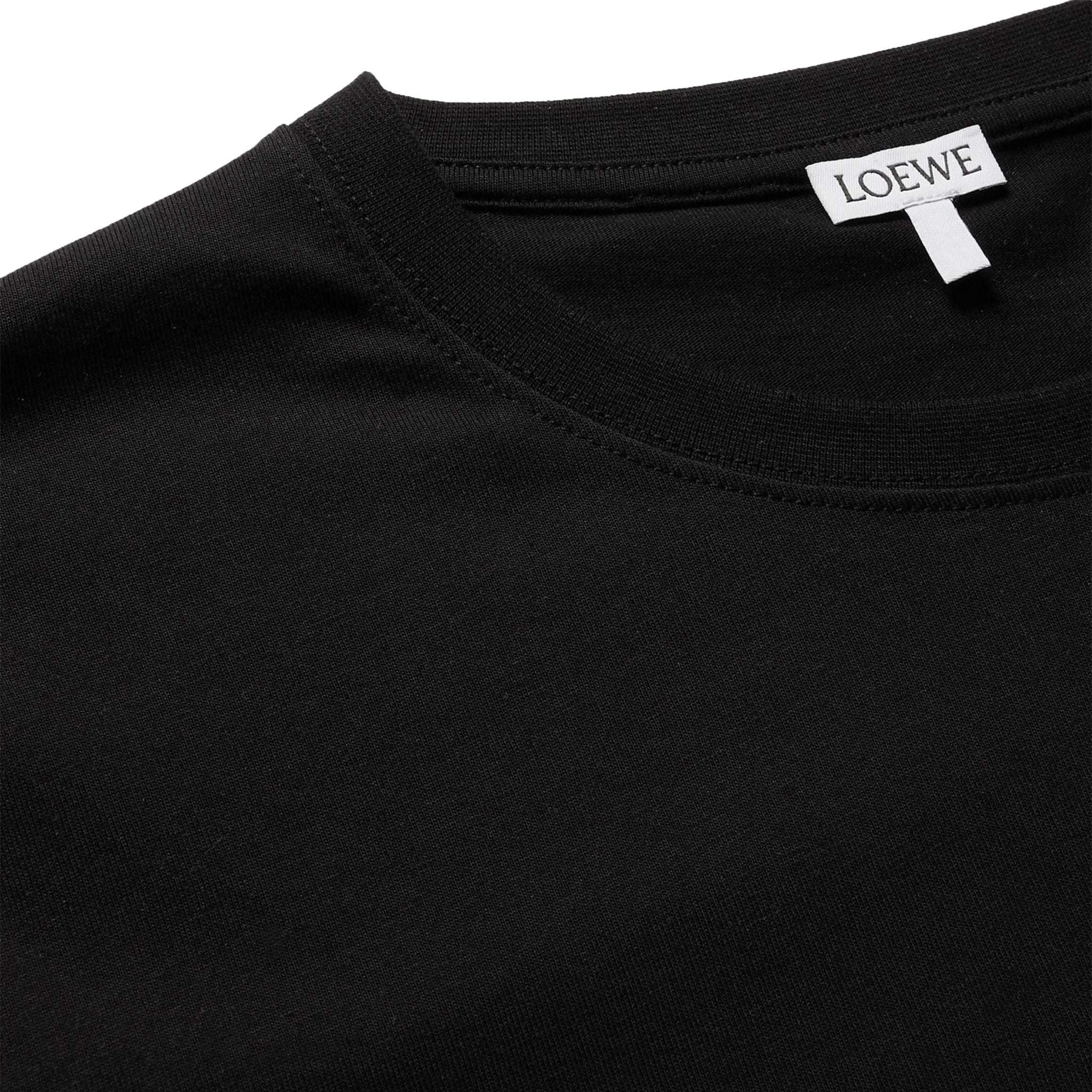 Neck of Loewe Anagram Chest Logo Black T Shirt H526Y22X75