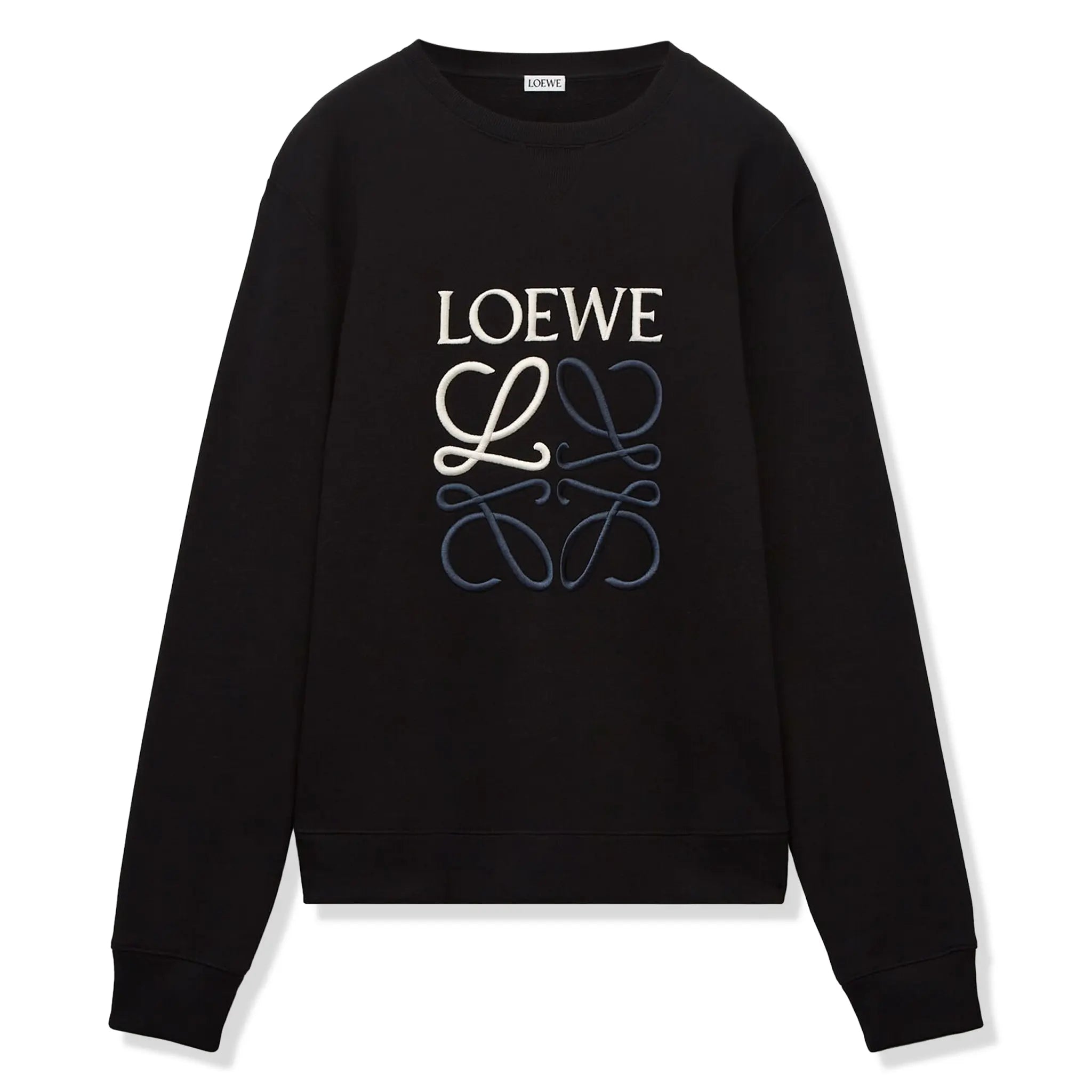 Front view of Loewe Anagram Cotton Black Sweatshirt H526Y24J07