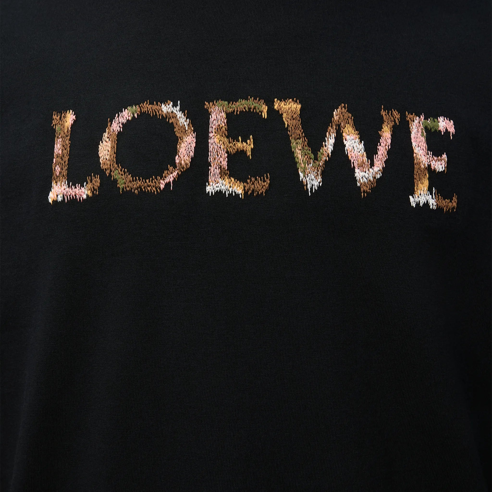 Detailed View of Loewe Relaxed Fit Cotton Black T Shirt H526Y22XCM-1100