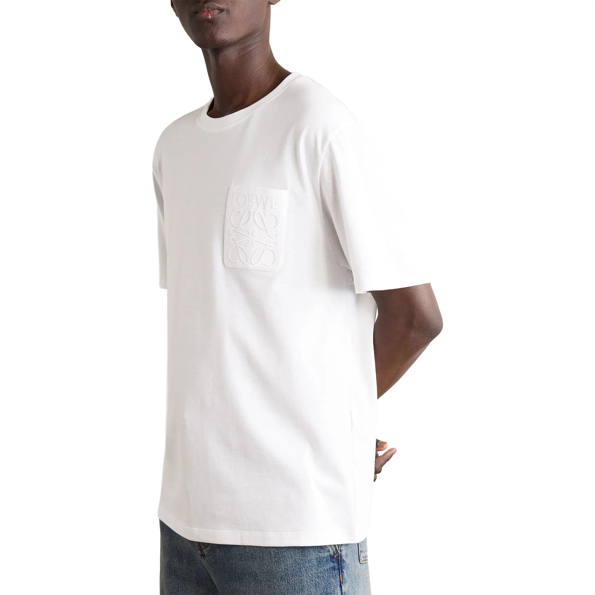 Front side View of Loewe Relaxed Fit White T Shirt H526Y22XBC 2100