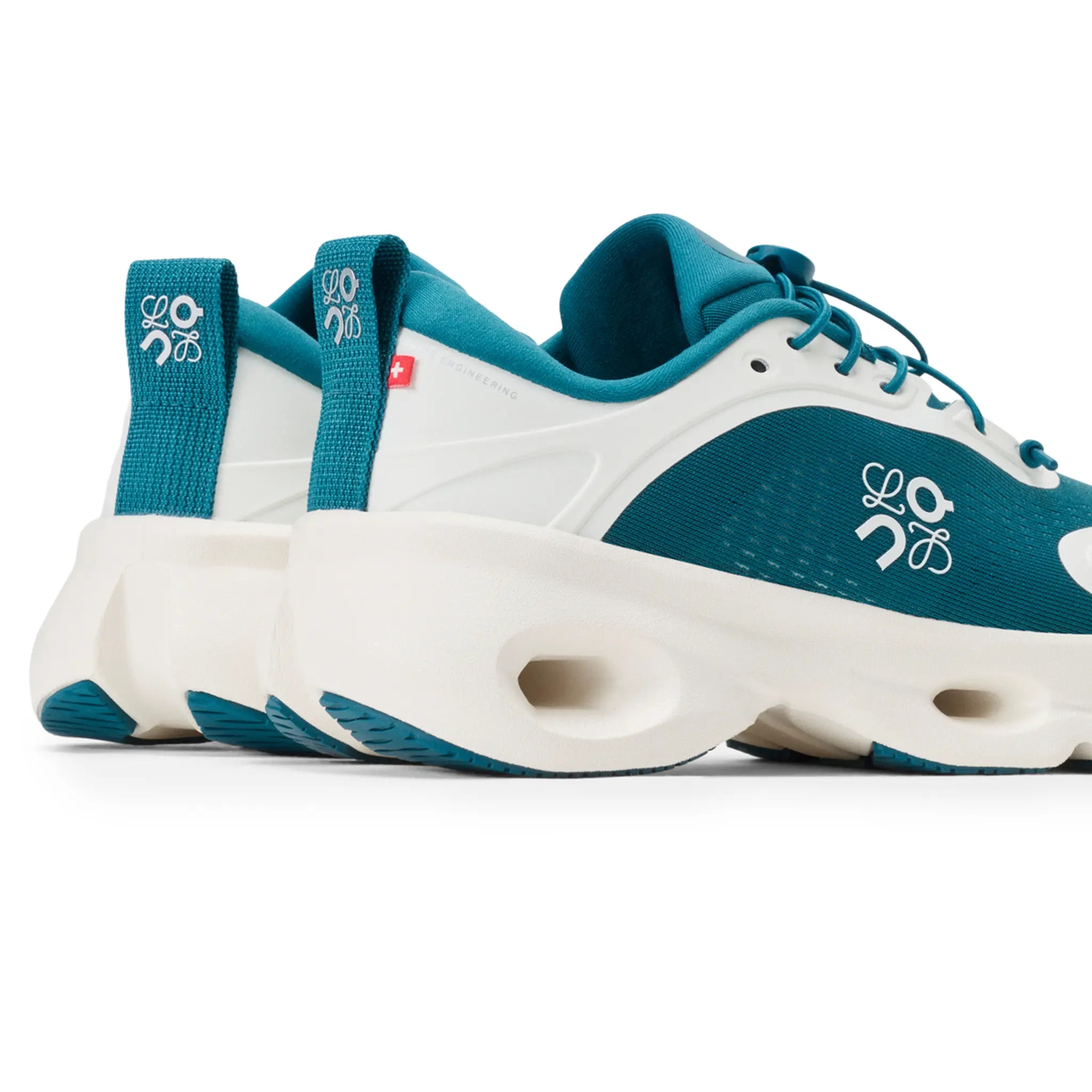 Back Side View of Loewe x On Running Cloudsolo Eggshell Teal M929282X41