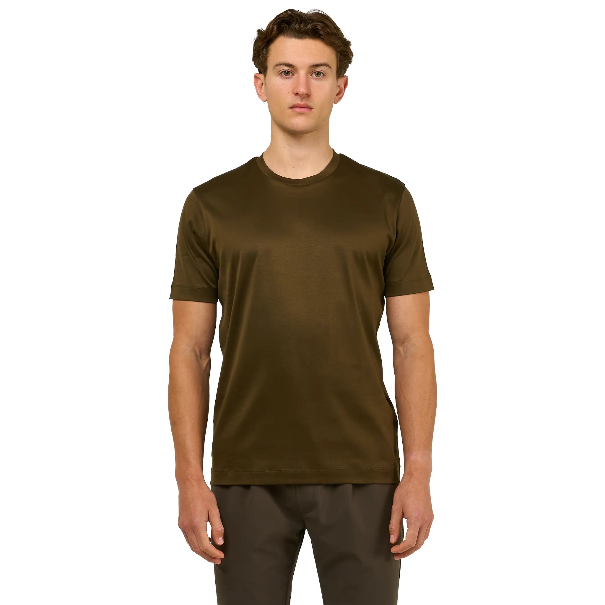 Front View of Loiano Egyptian Cotton Hazel T Shirt