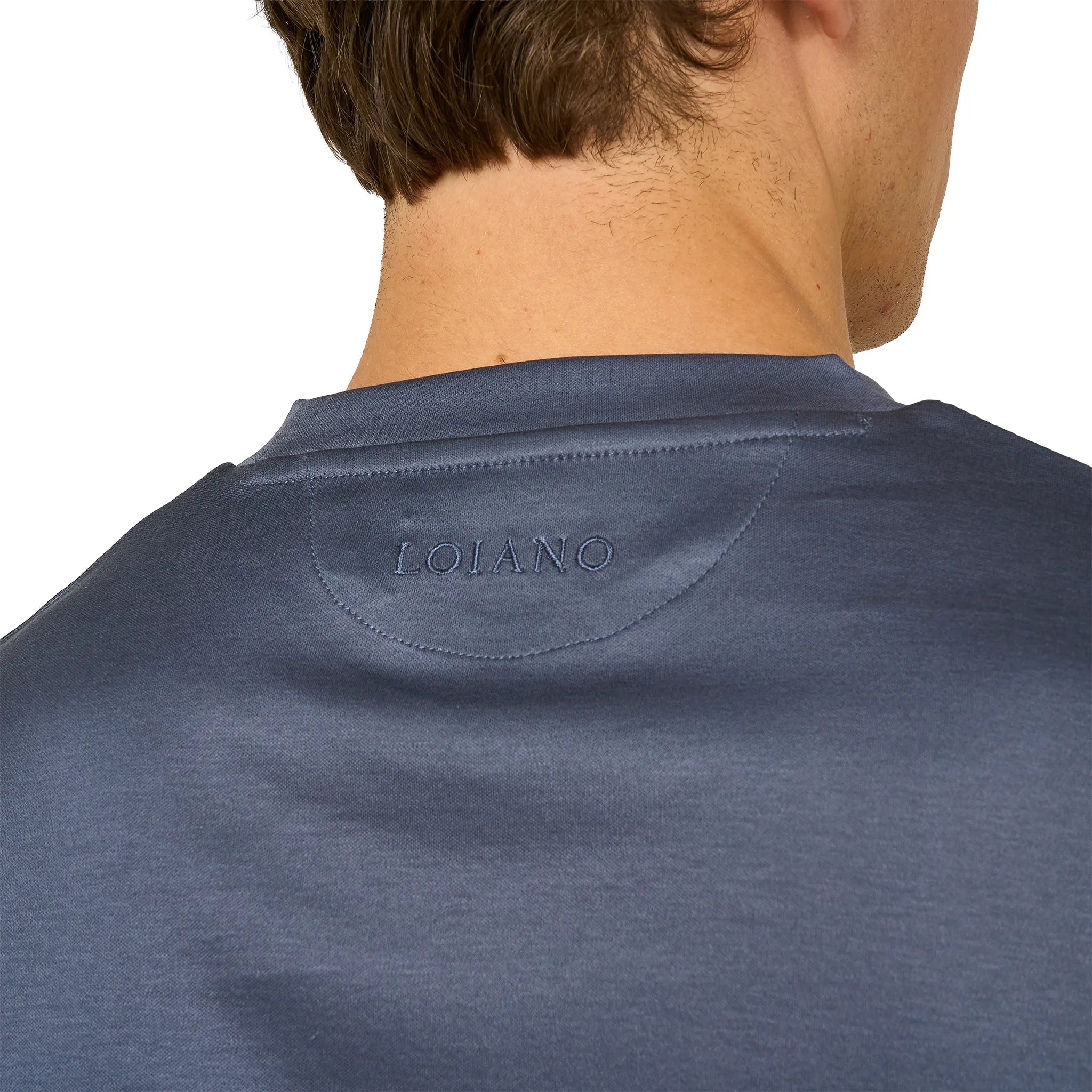 Detailed View of Loiano Egyptian Cotton Steel T Shirt