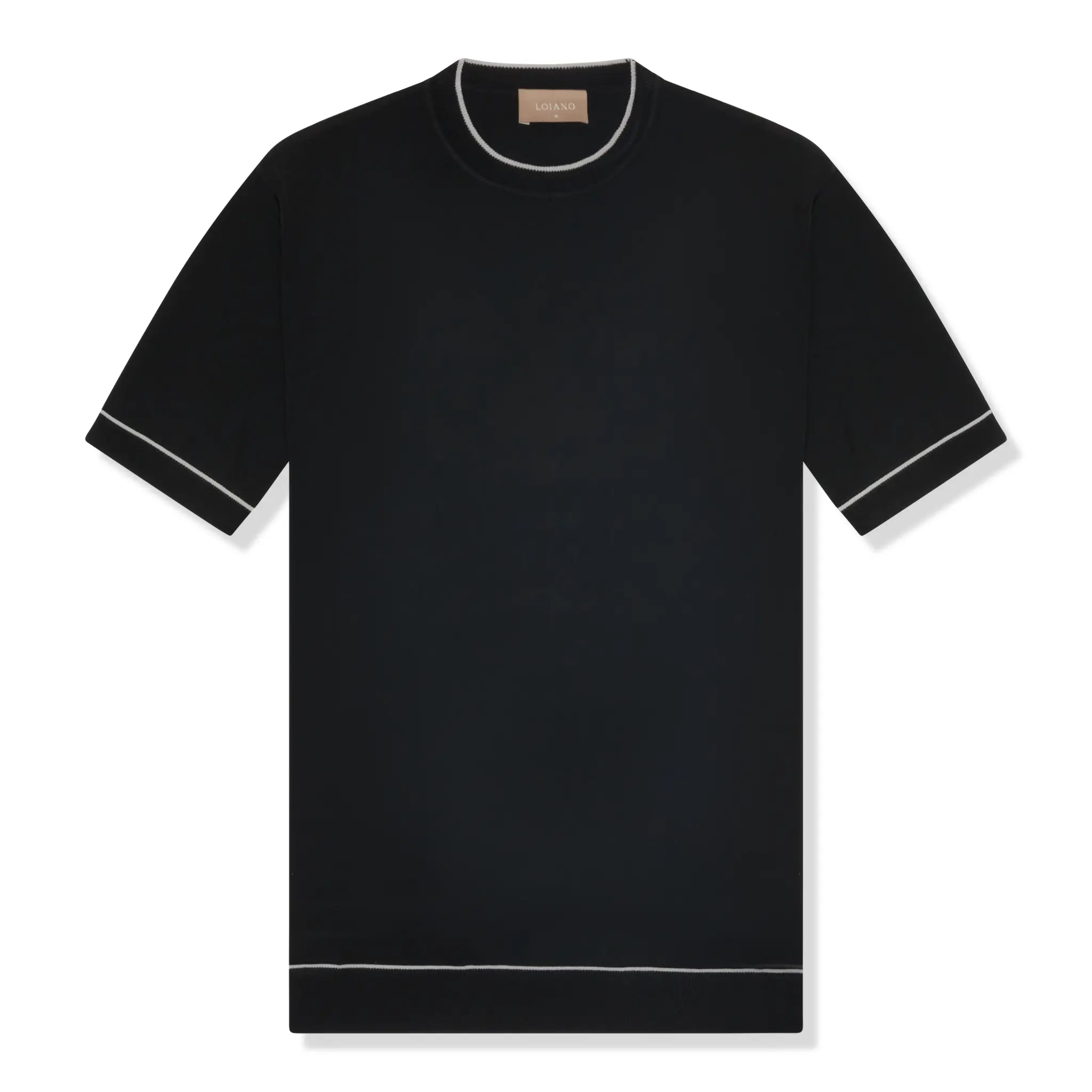 Loiano Rayon Knit Black T-Shirt