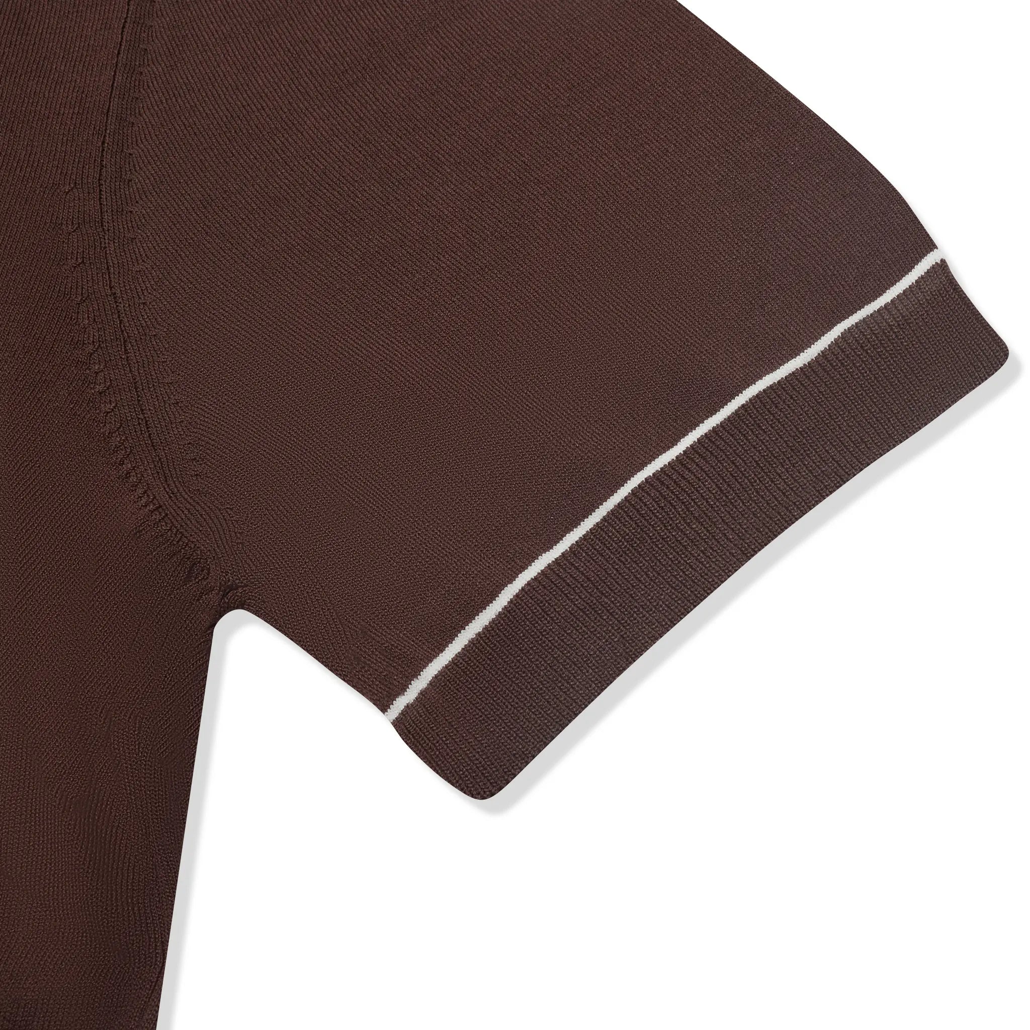 Sleeve View of Loiano Rayon Knit Brown T-Shirt