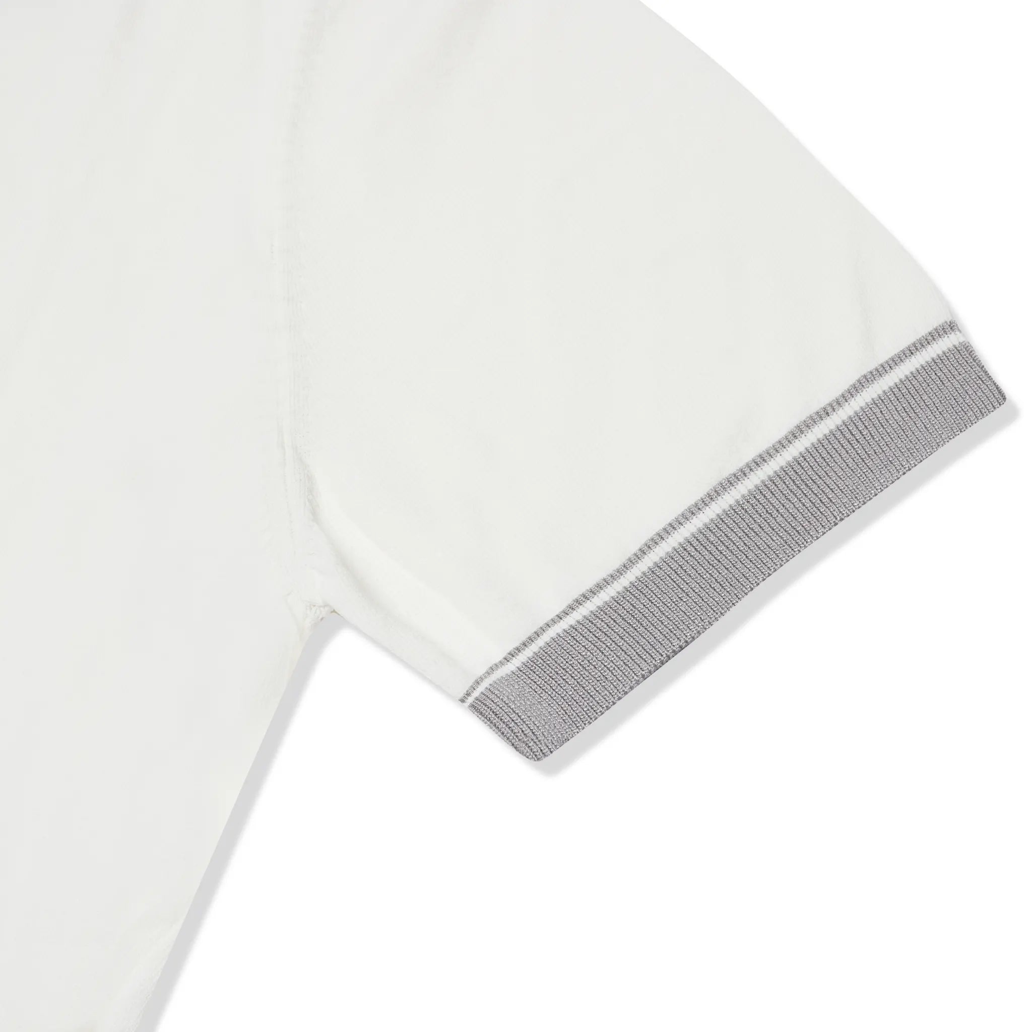 Back View of Loiano Rayon Knit White Polo Shirt