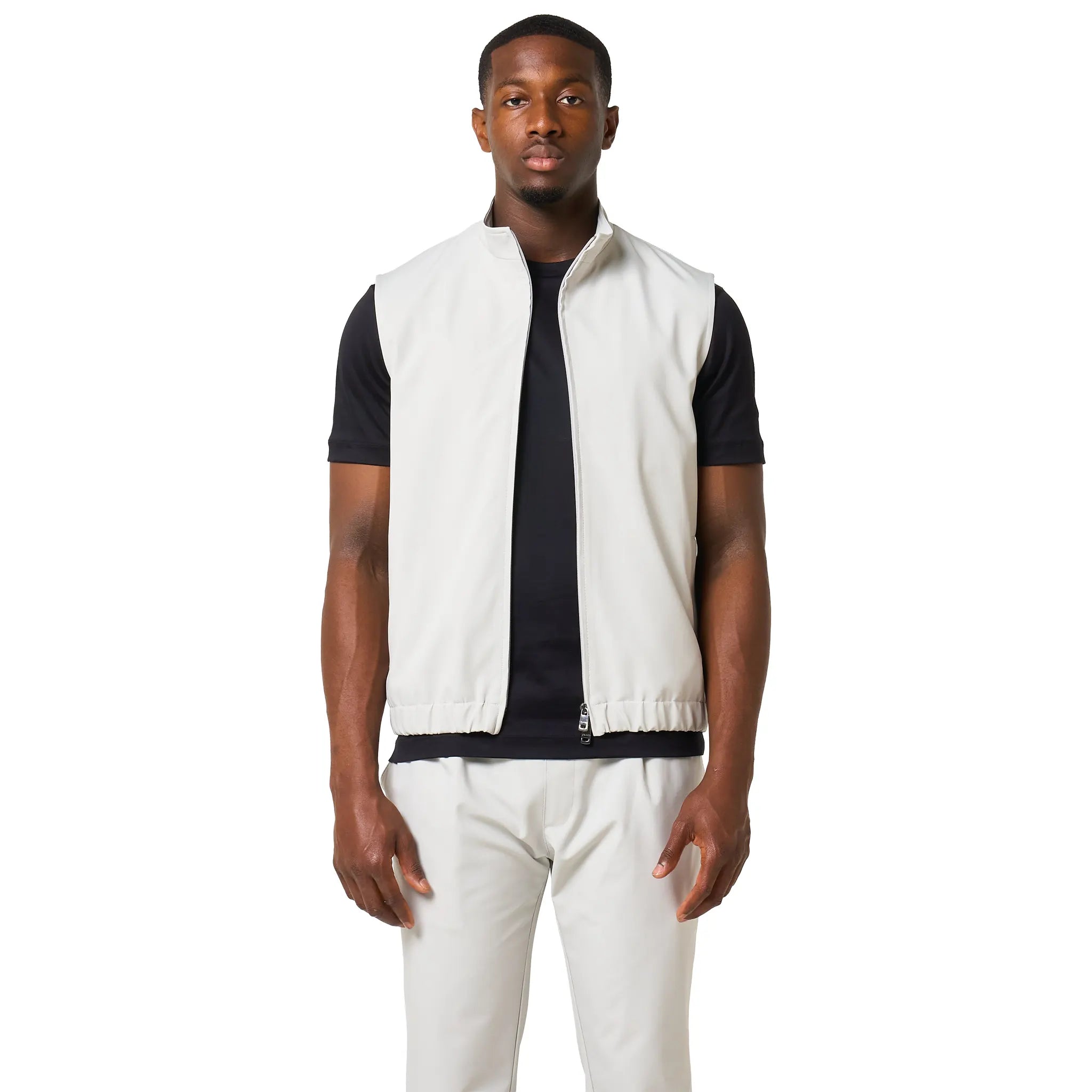 Front View of Loiano Tech Light Grey Gilet