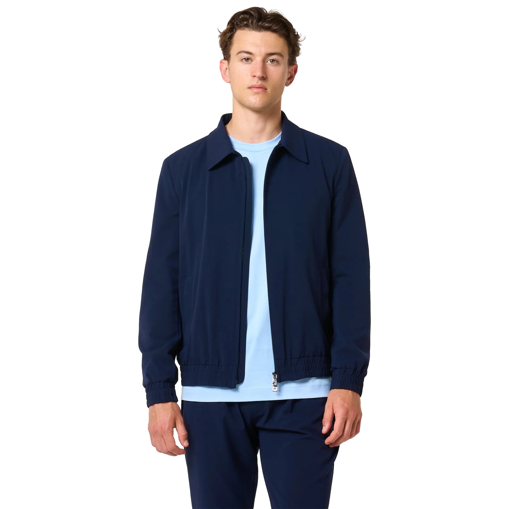 Front View of Loiano Tech Navy Jacket