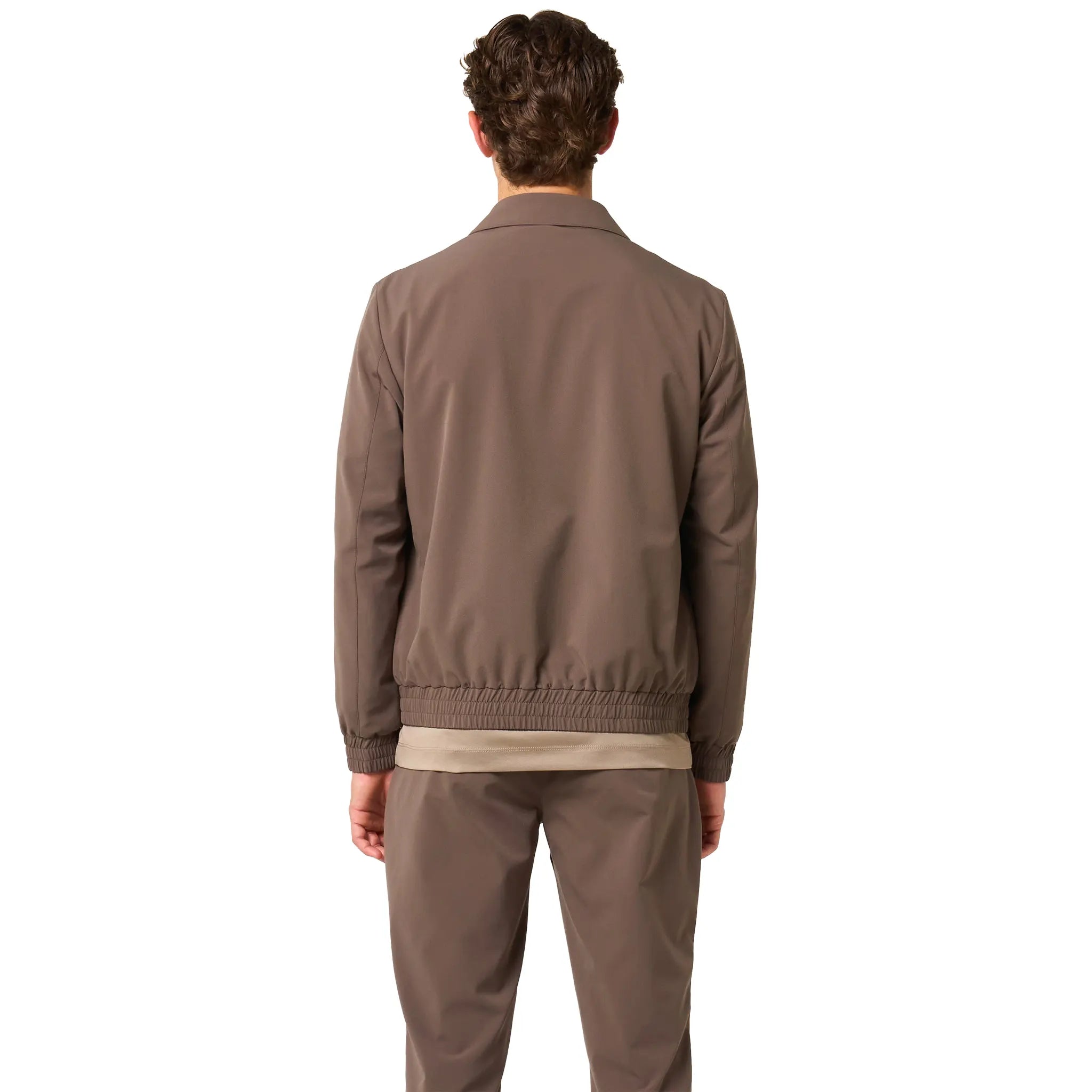 Back View of Loiano Tech Taupe Jacket