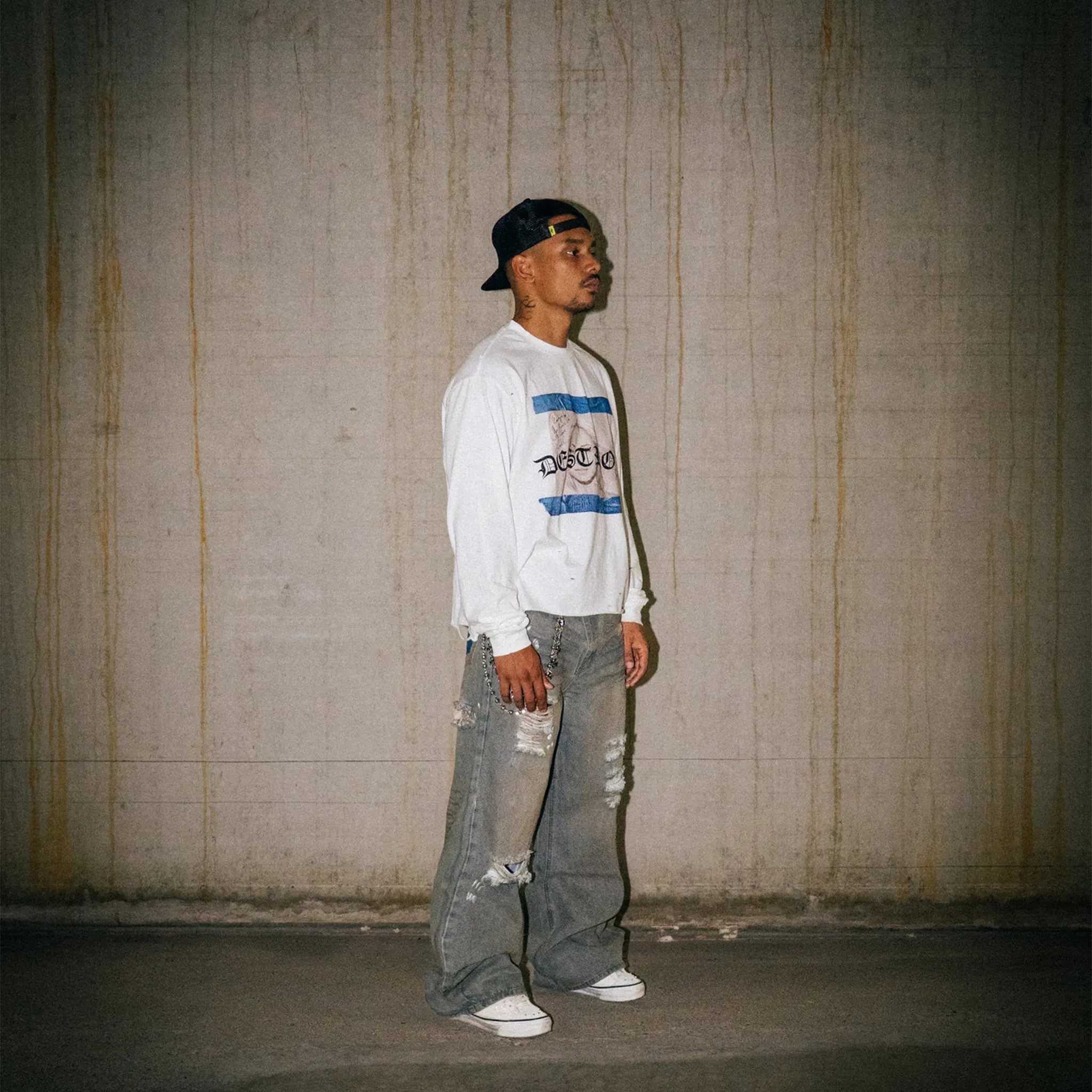 Front Side View of Lord Culture Confession L/S White T-Shirt