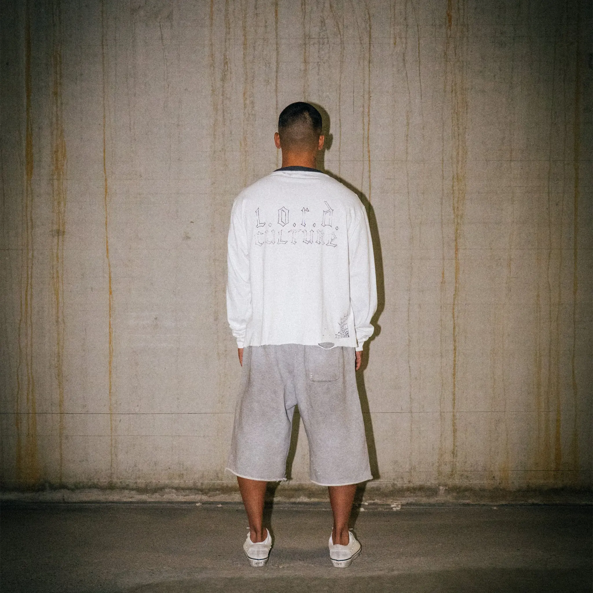 Back View of Lord Culture Remorse L/S White T-Shirt