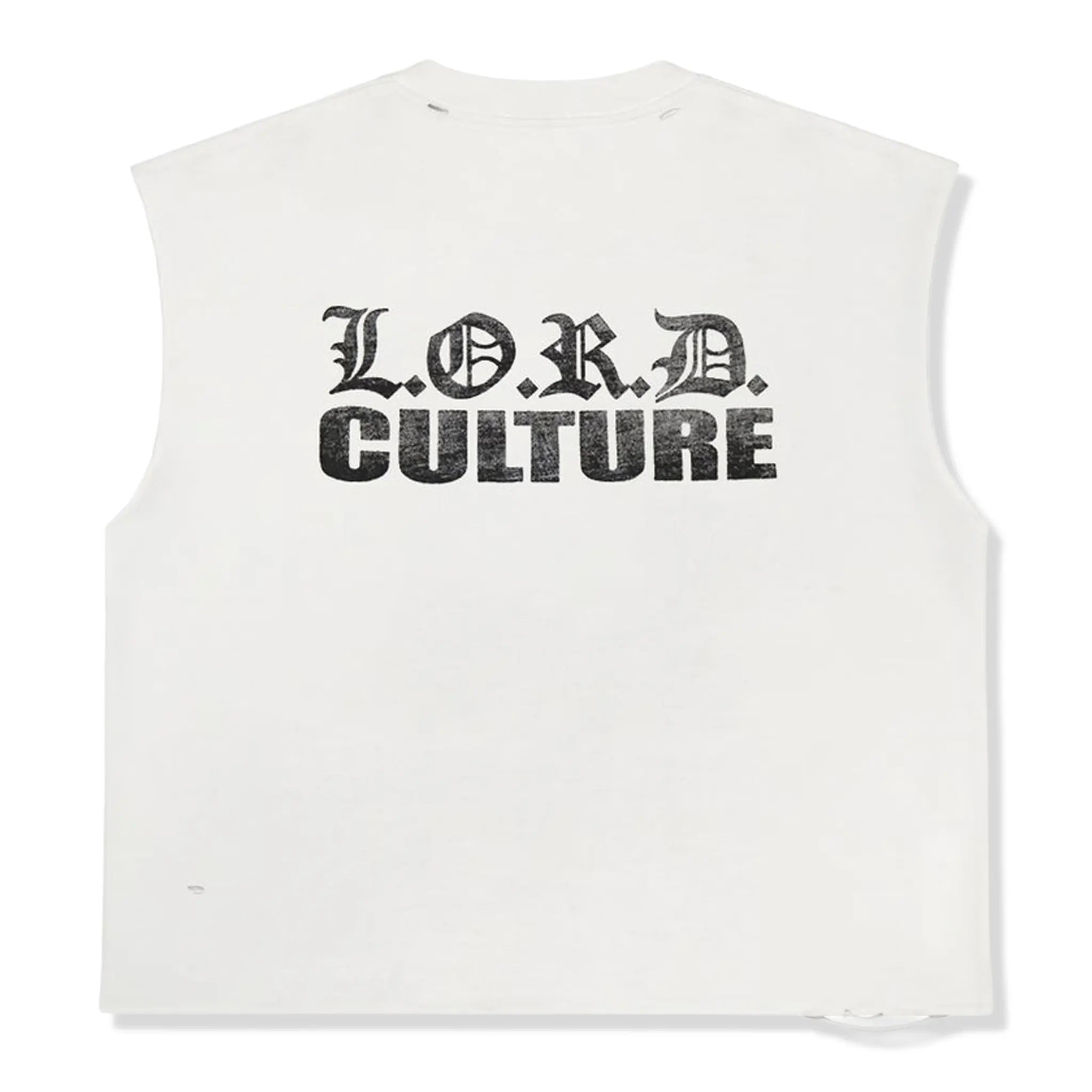 Back View of Lord Culture Self Damage White Vest