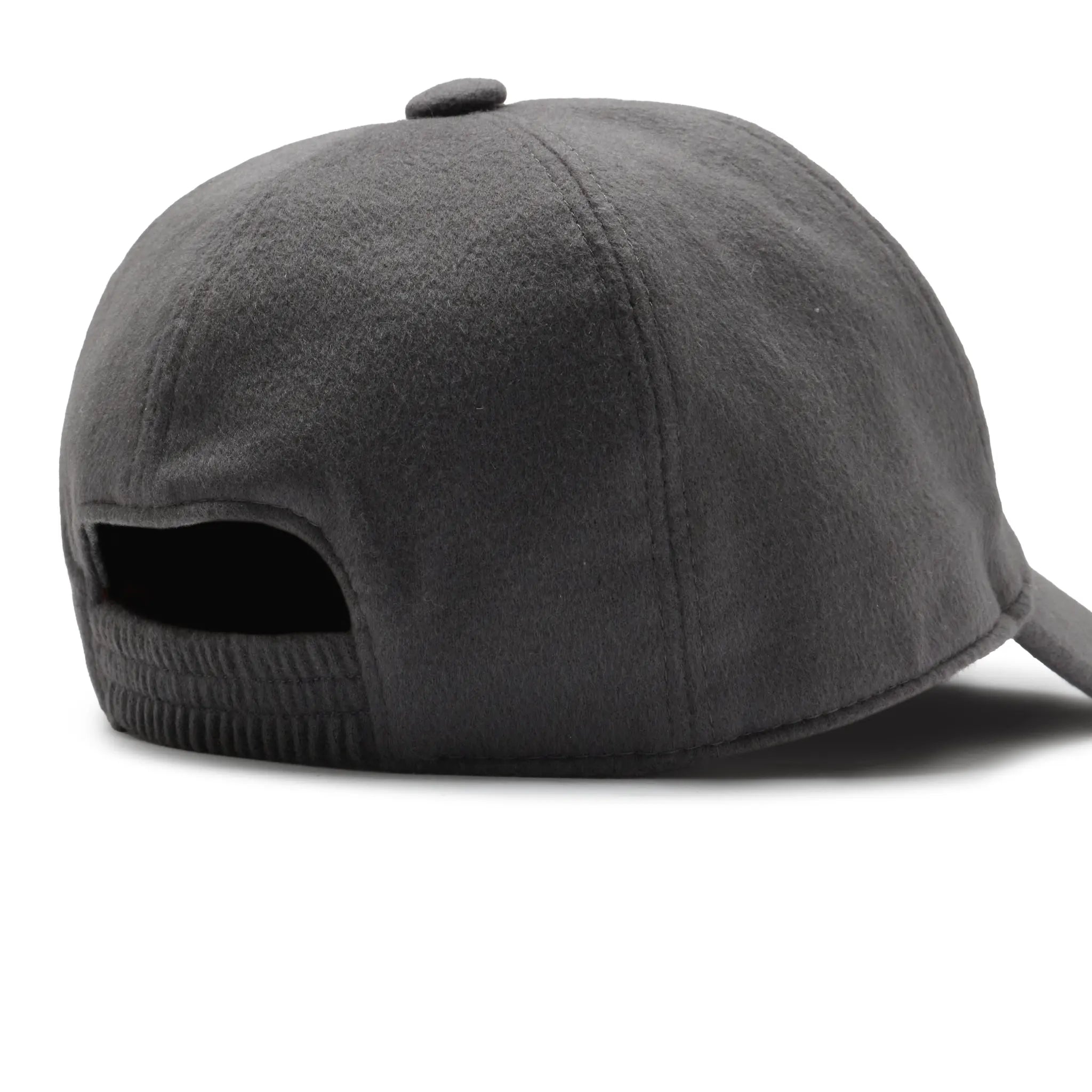 Back View of Loro Piana Cashmere Storm System Grey Baseball Cap FAF8520_E251