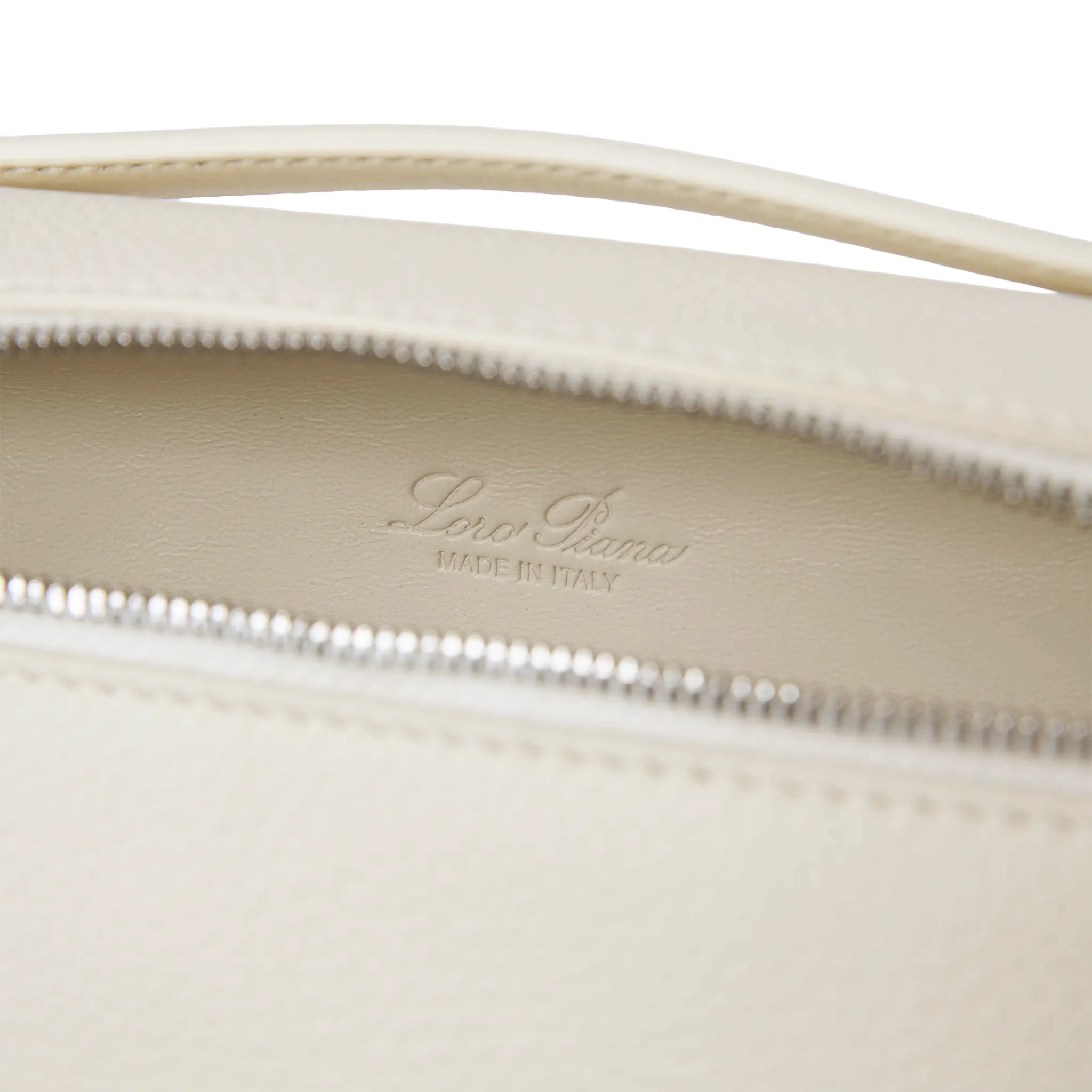 Inside Logo View of Loro Piana Extra Pocket L19 Light Beige Shoulder Bag