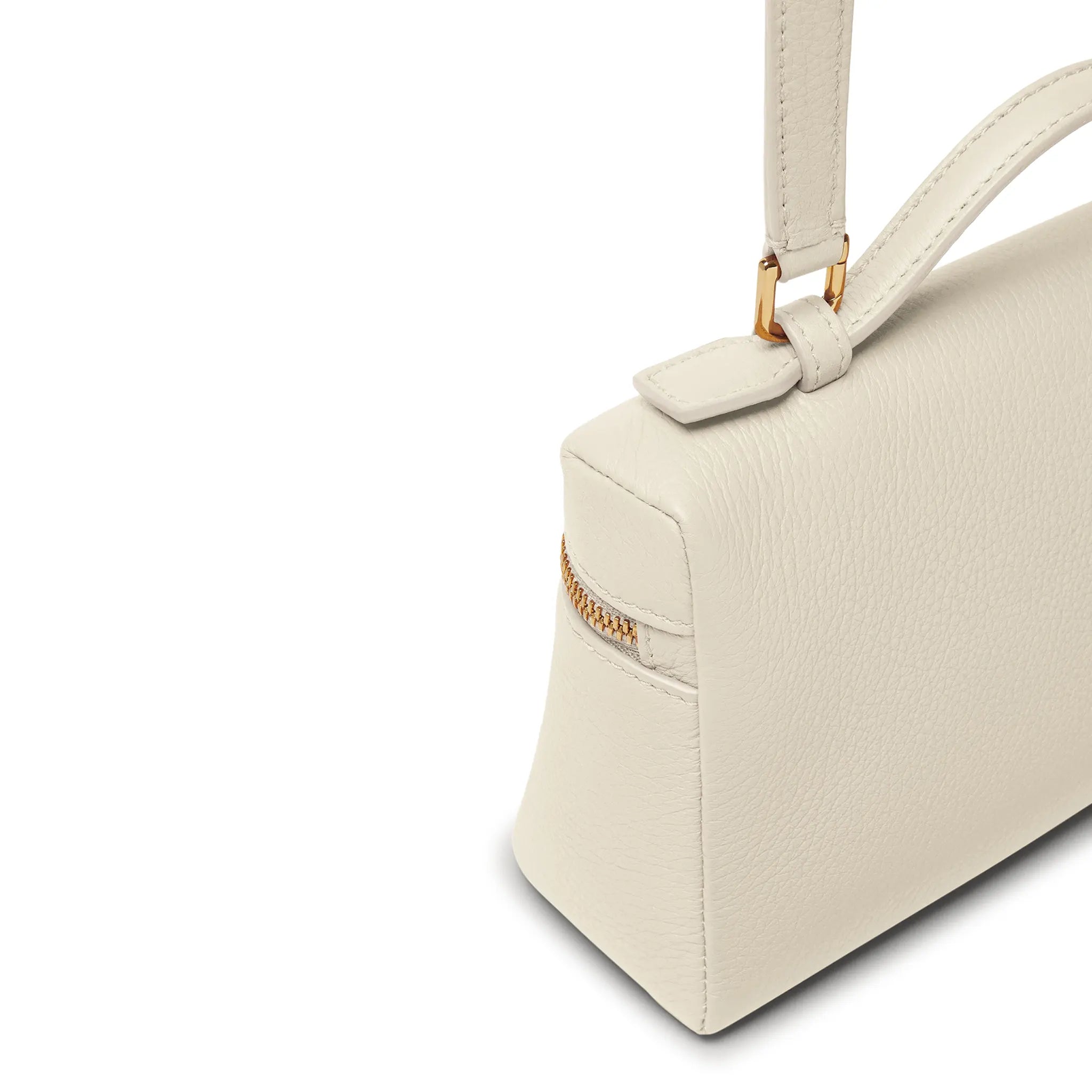Back Side View of Loro Piana Extra Pocket L19 Whisper White Sun Gold Shoulder Bag