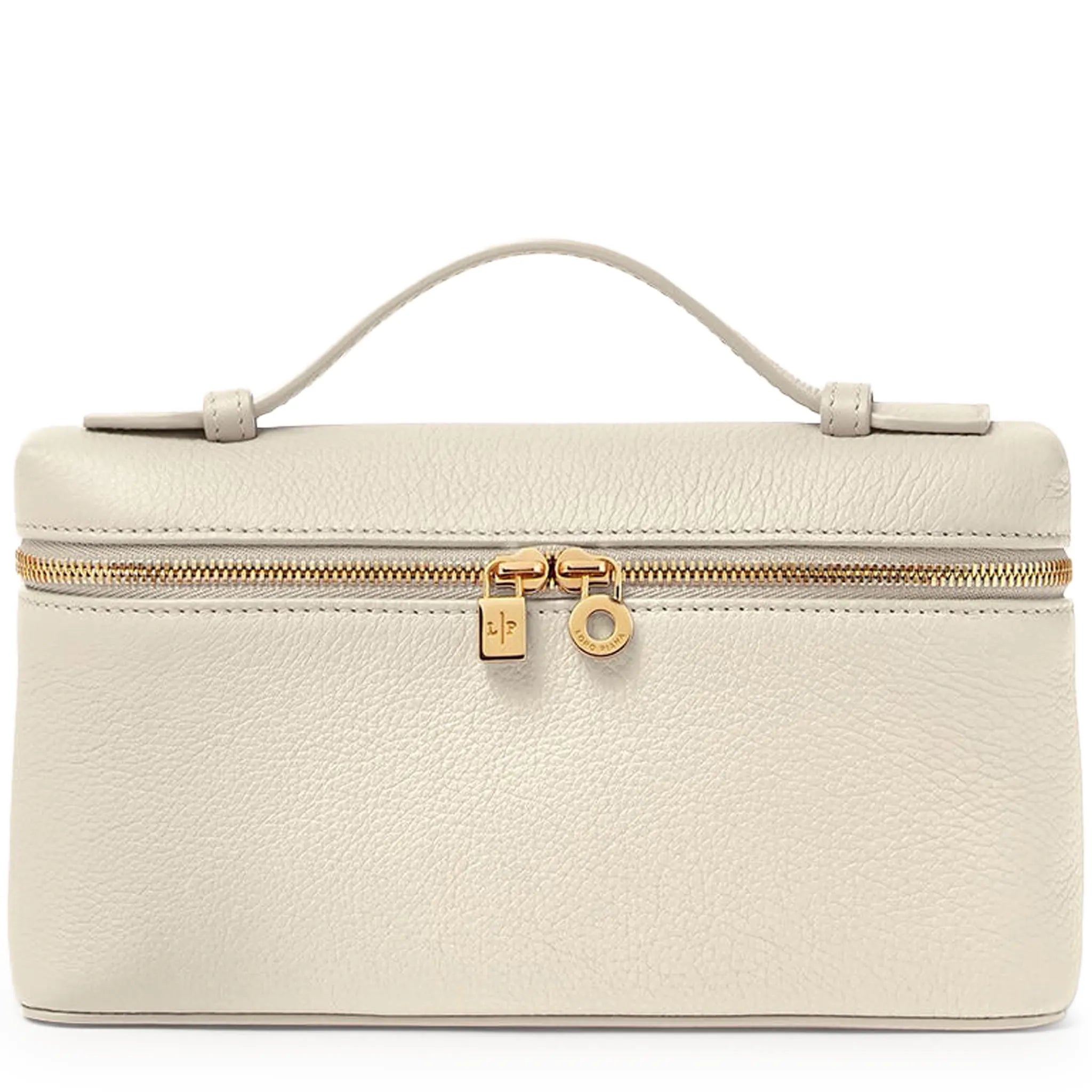 Font View of Loro Piana Extra Pocket L19 Whisper White Sun Gold Shoulder Bag