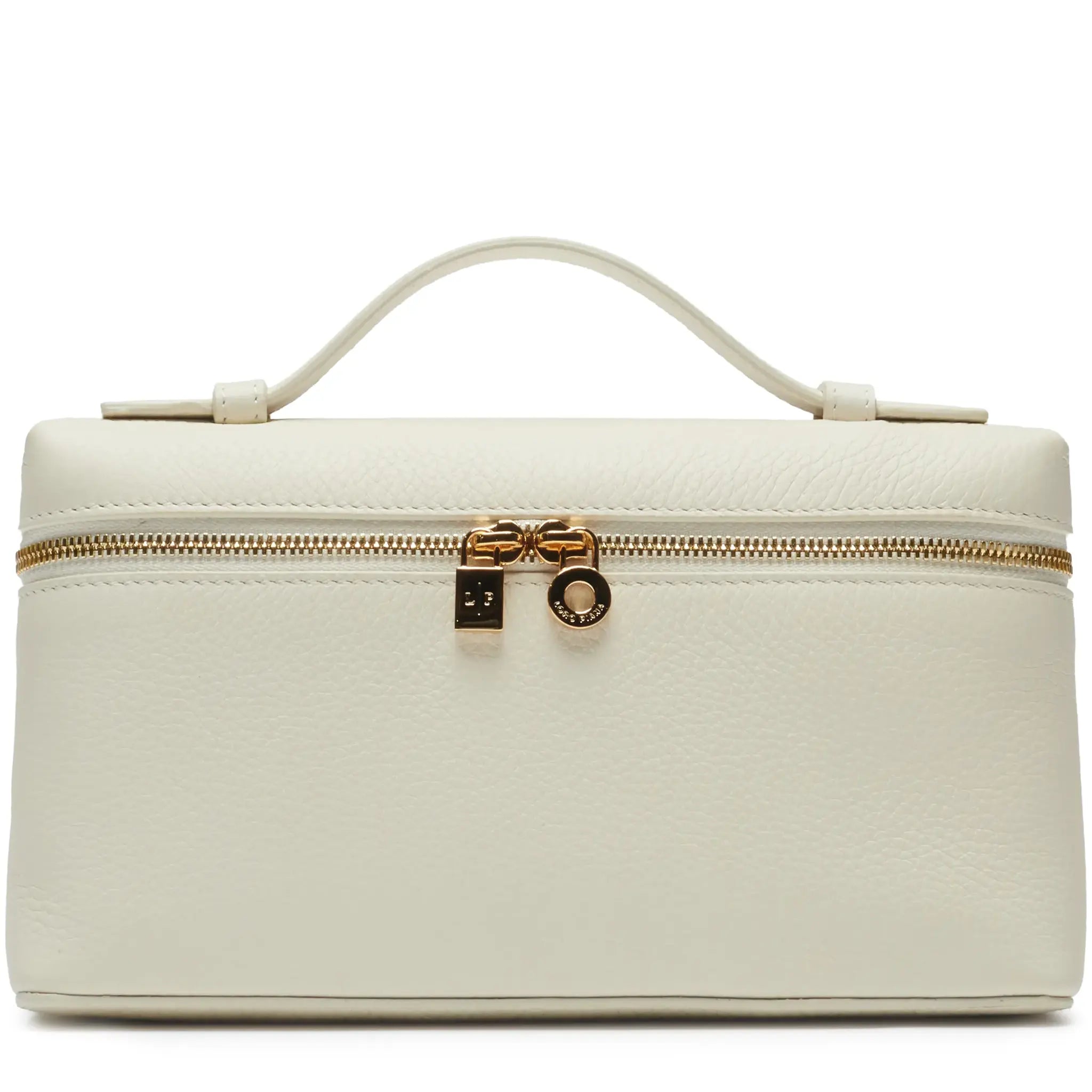 Front View of Loro Piana Extra Pocket L19 White Gold Shoulder Bag
