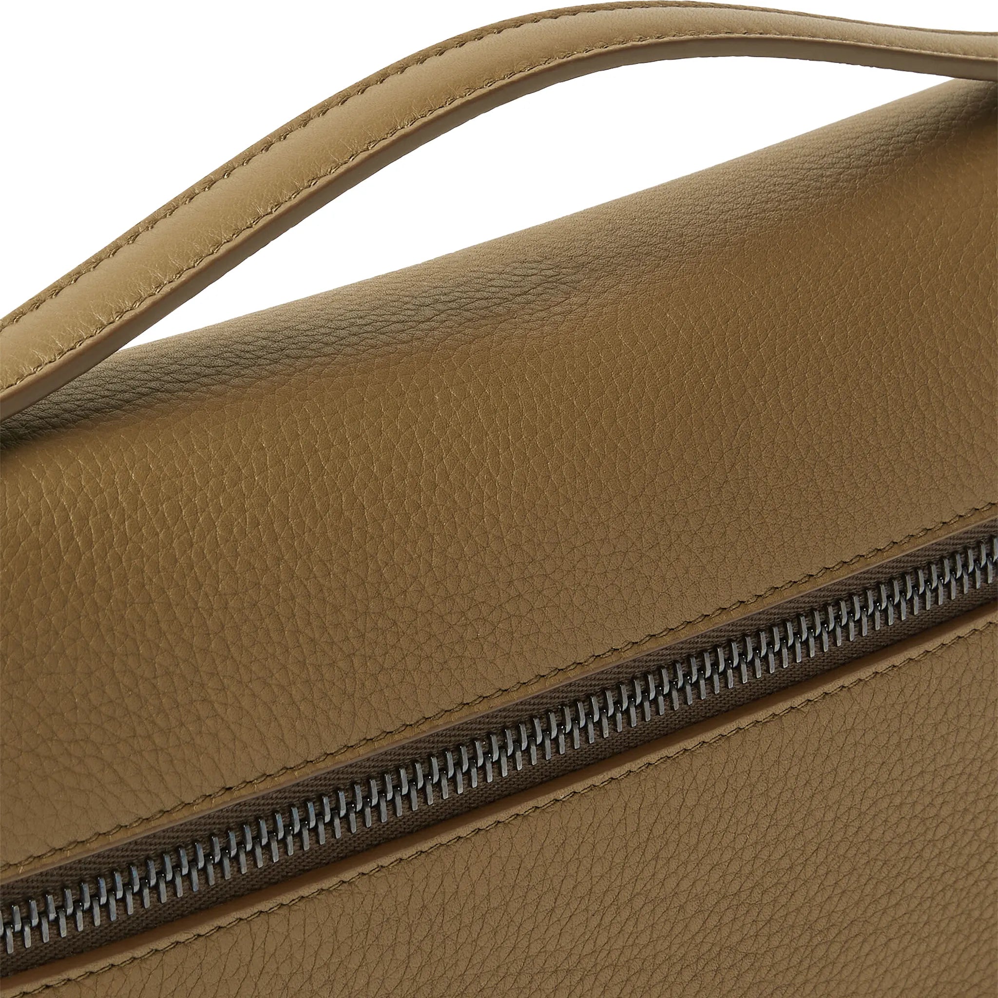 Detailed View of Loro Piana Extra Pouch L29 Calfskin Salty Capers Onyx FAN9085_51BD