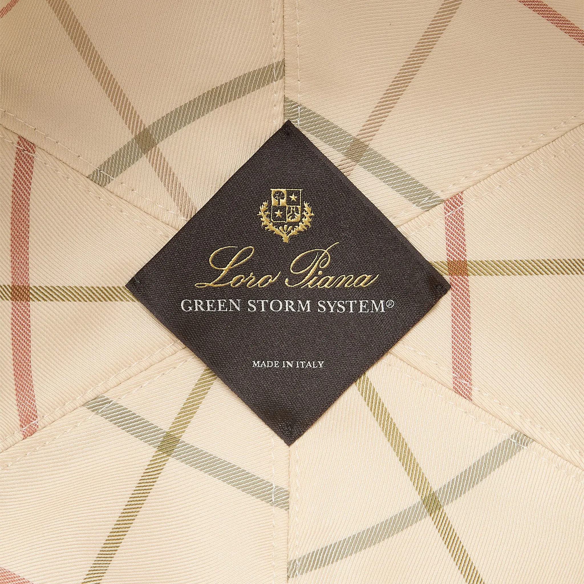 Detailed Back View of Loro Piana Microfibre Storm System Blurred Clouds Ivory Baseball Cap FAP9958_B5U9