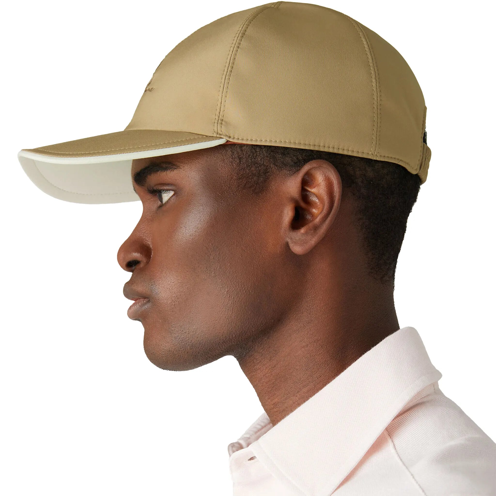 Side View of Loro Piana Microfibre Storm System Light Woodsmoke Ivory Baseball Cap FAP9958_B3FE