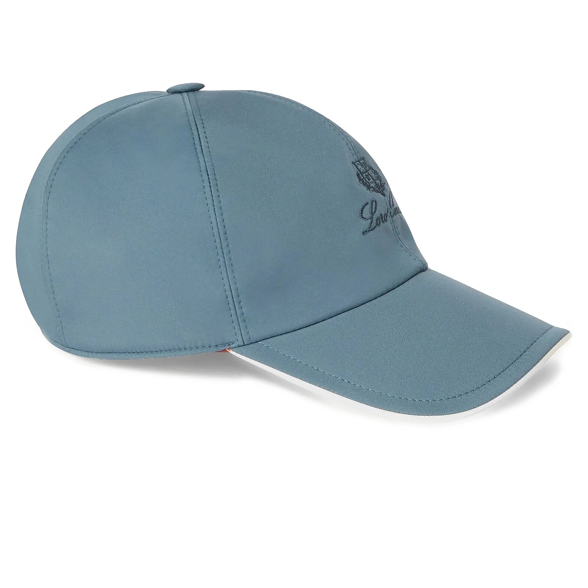 Front side view of Loro Piana Microfibre Storm System Seaweed Ivory Baseball Cap