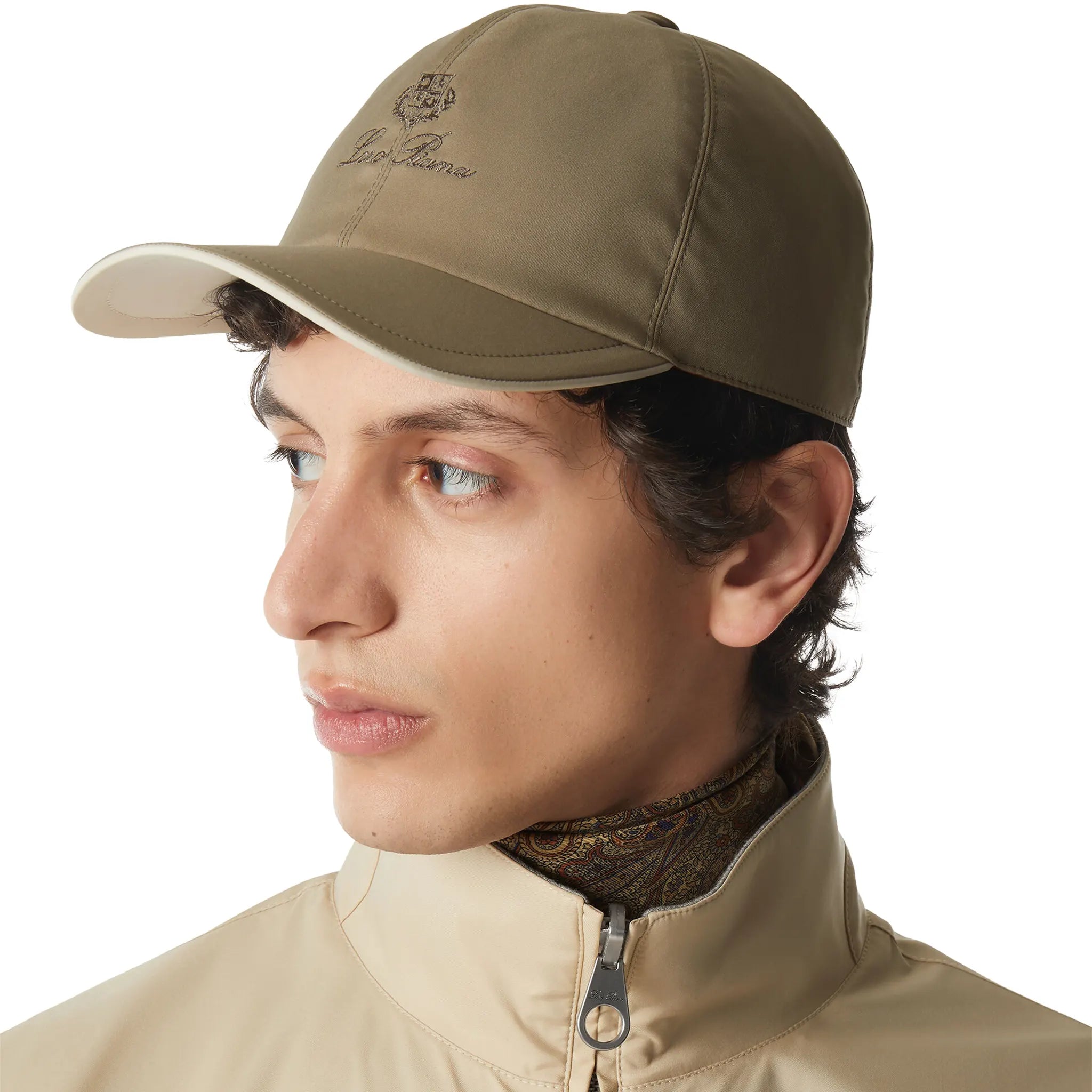 Loro Piana Microfibre Storm System Tobacco Ivory Baseball Cap