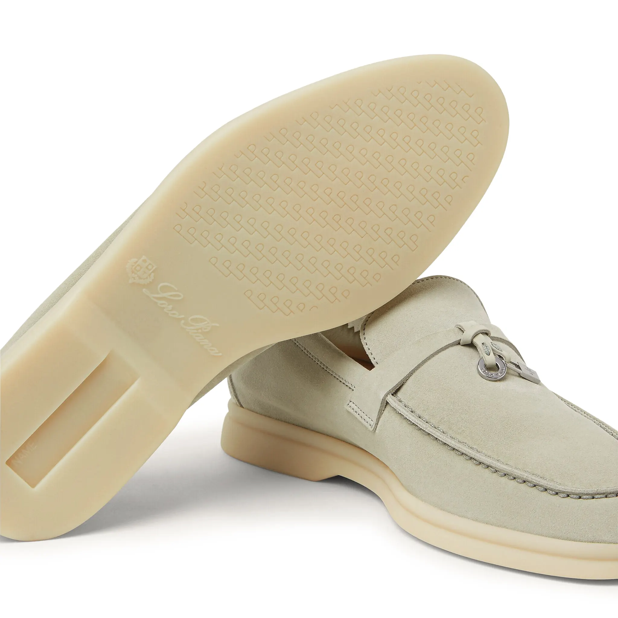 Image of Loro Piana Summer Charms Suede Deep Ice Loafers