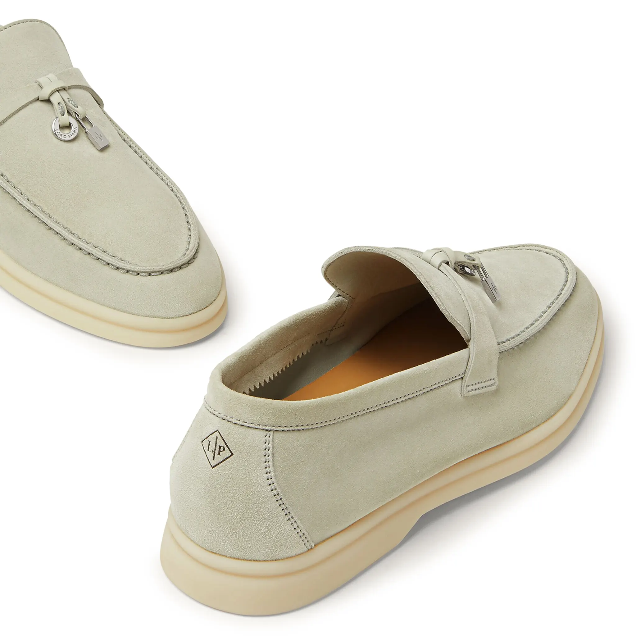 Image of Loro Piana Summer Charms Suede Deep Ice Loafers
