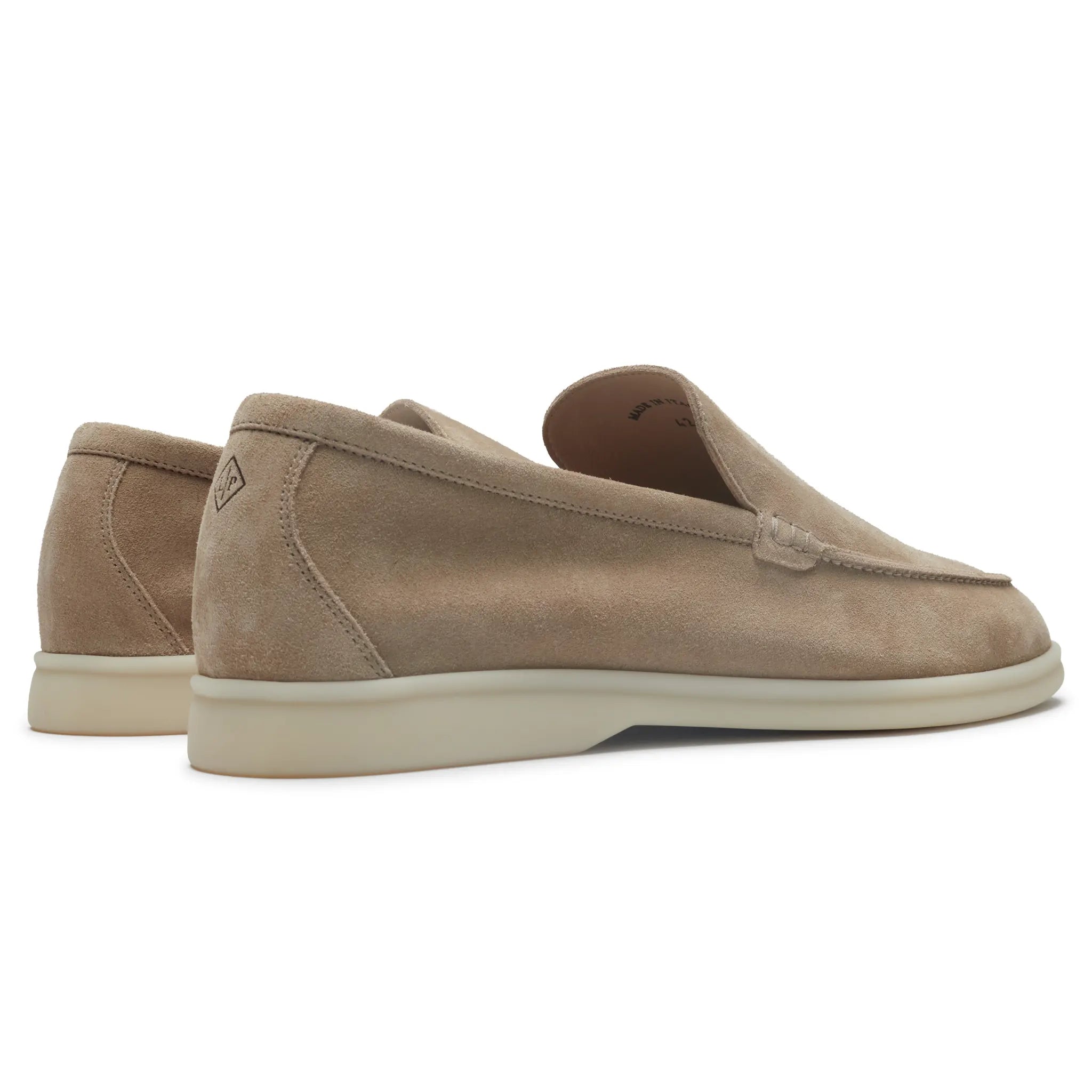 Side View of Loro Piana Summer Walk Suede Beige Corda Loafers FSM0023_H1EE