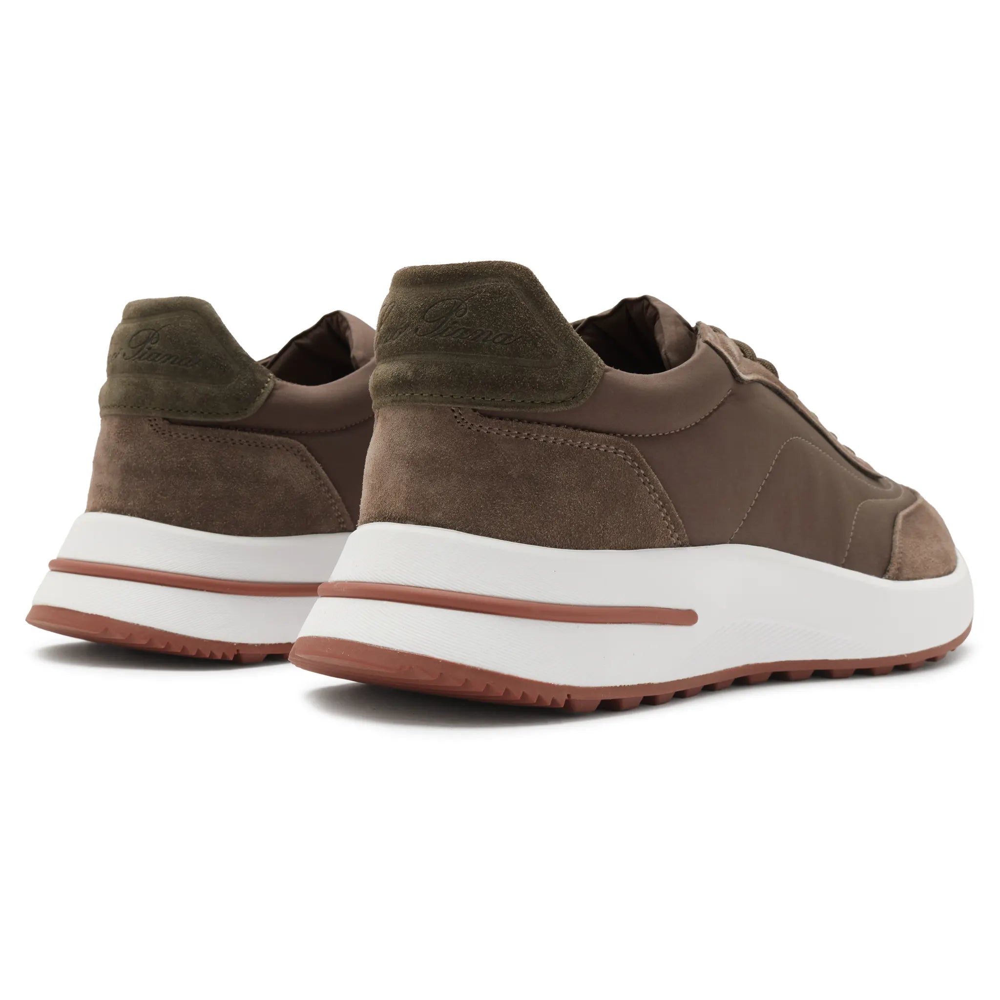 Back Side View of Loro Piana Week End Walk Ancient Sage Sneaker FAM1719_50AL