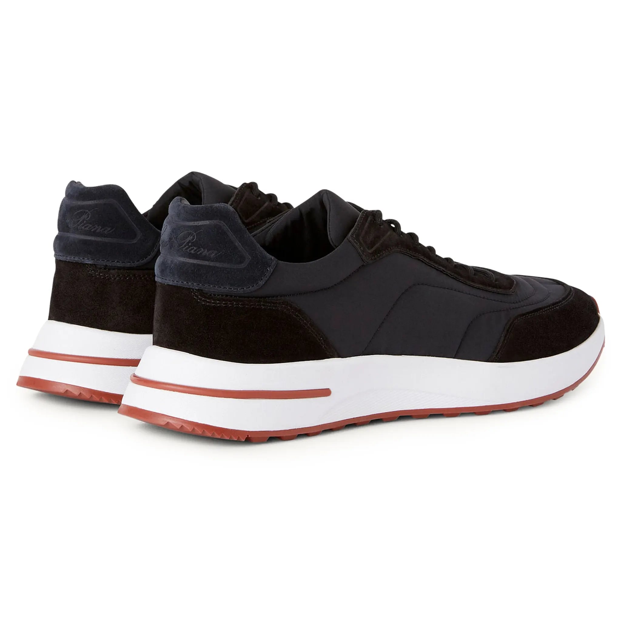 Back Side View of Loro Piana Week End Walk Black Sneaker FAP9780_8000