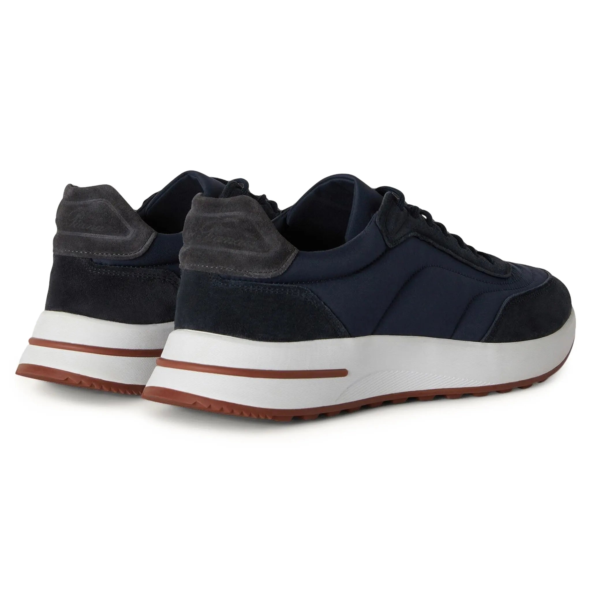 Back Side View of Loro Piana Week End Walk Navy Blue Sneaker FAP9780_W000