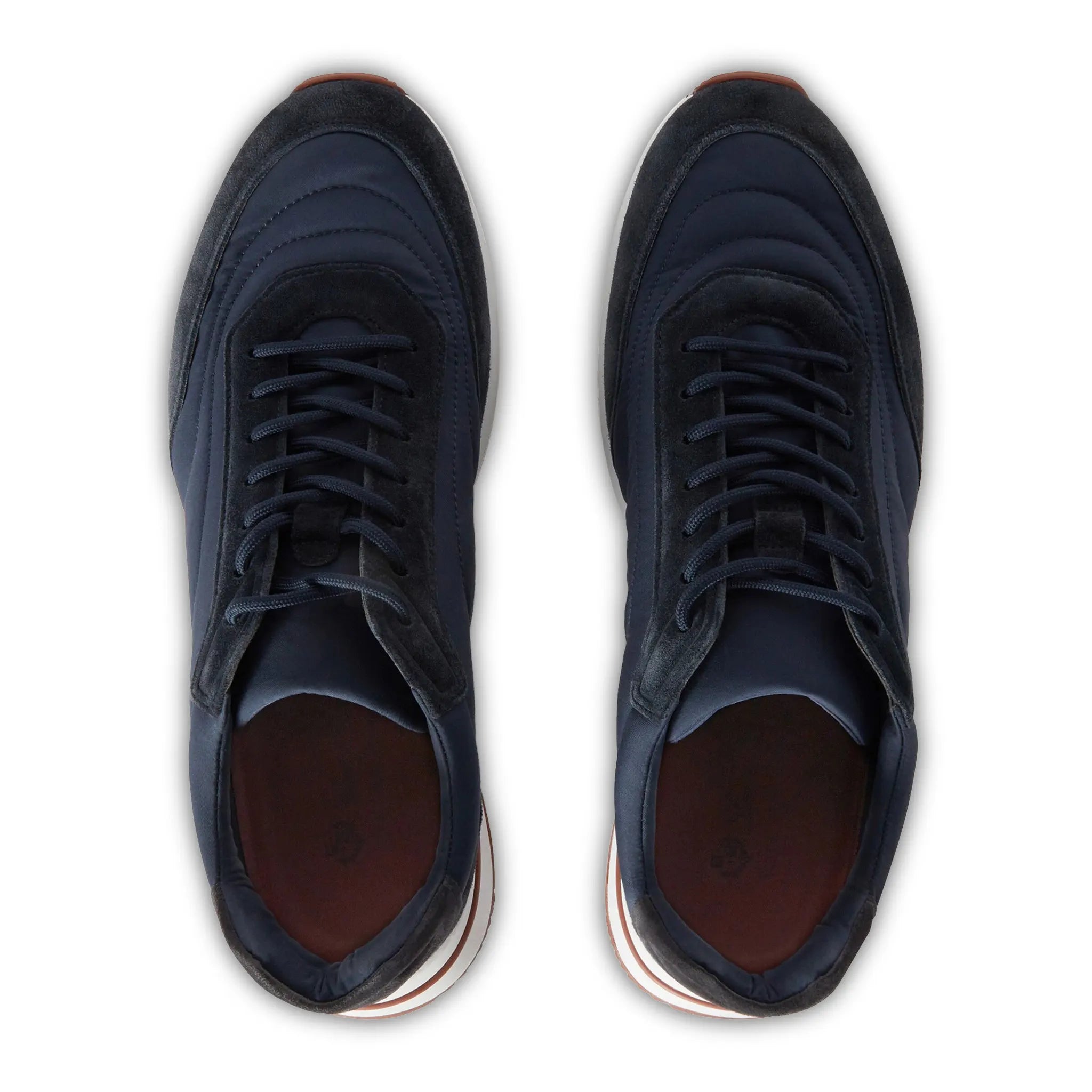 Upper View of Loro Piana Week End Walk Navy Blue Sneaker FAP9780_W000
