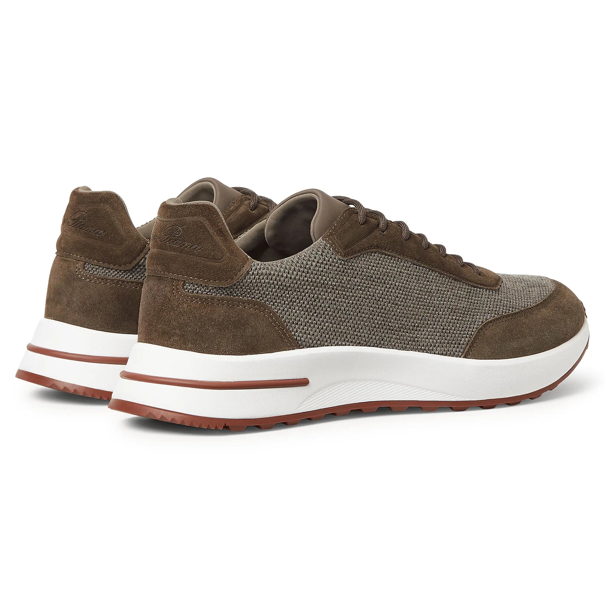 Back Side View of Loro Piana Week End Walk Pecora Nera Wool May Field Sneaker FAQ3270_H0YO