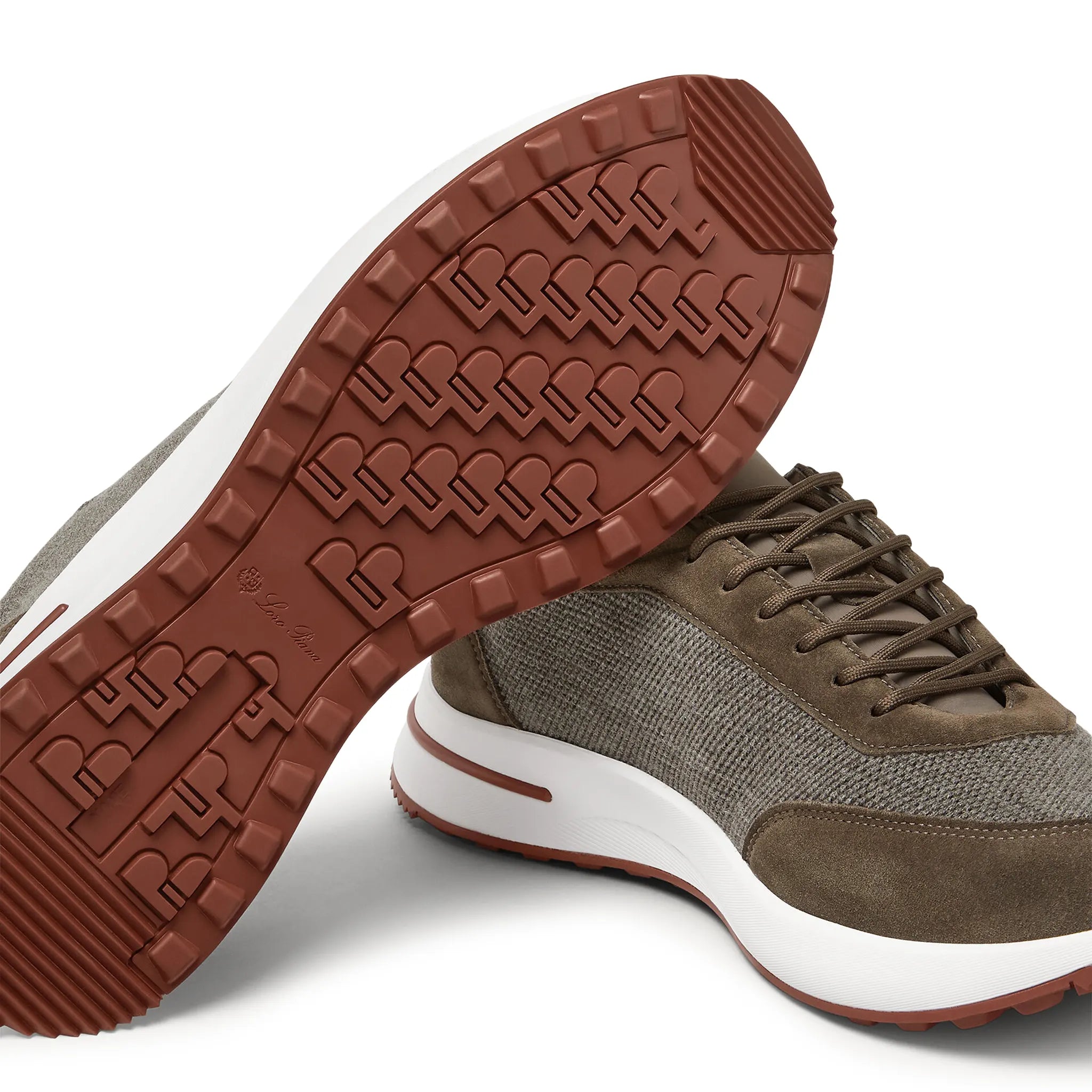 Sole Side View of Loro Piana Week End Walk Pecora Nera Wool May Field Sneaker FAQ3270_H0YO