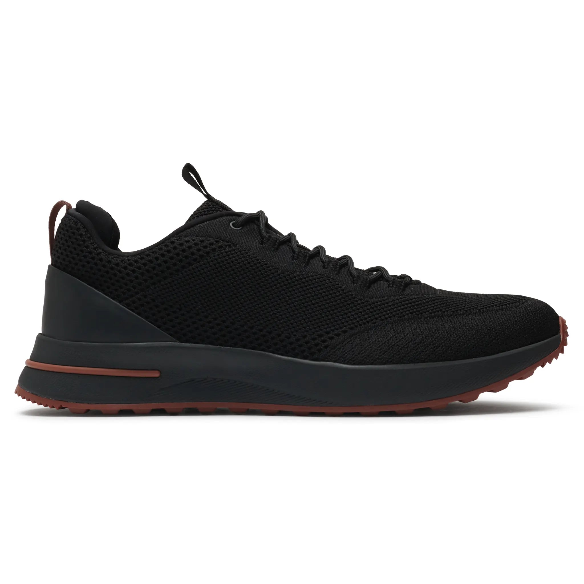 Side View of Loro Piana Week End Walk Mesh Triple Black Sneaker FAQ3328_8000