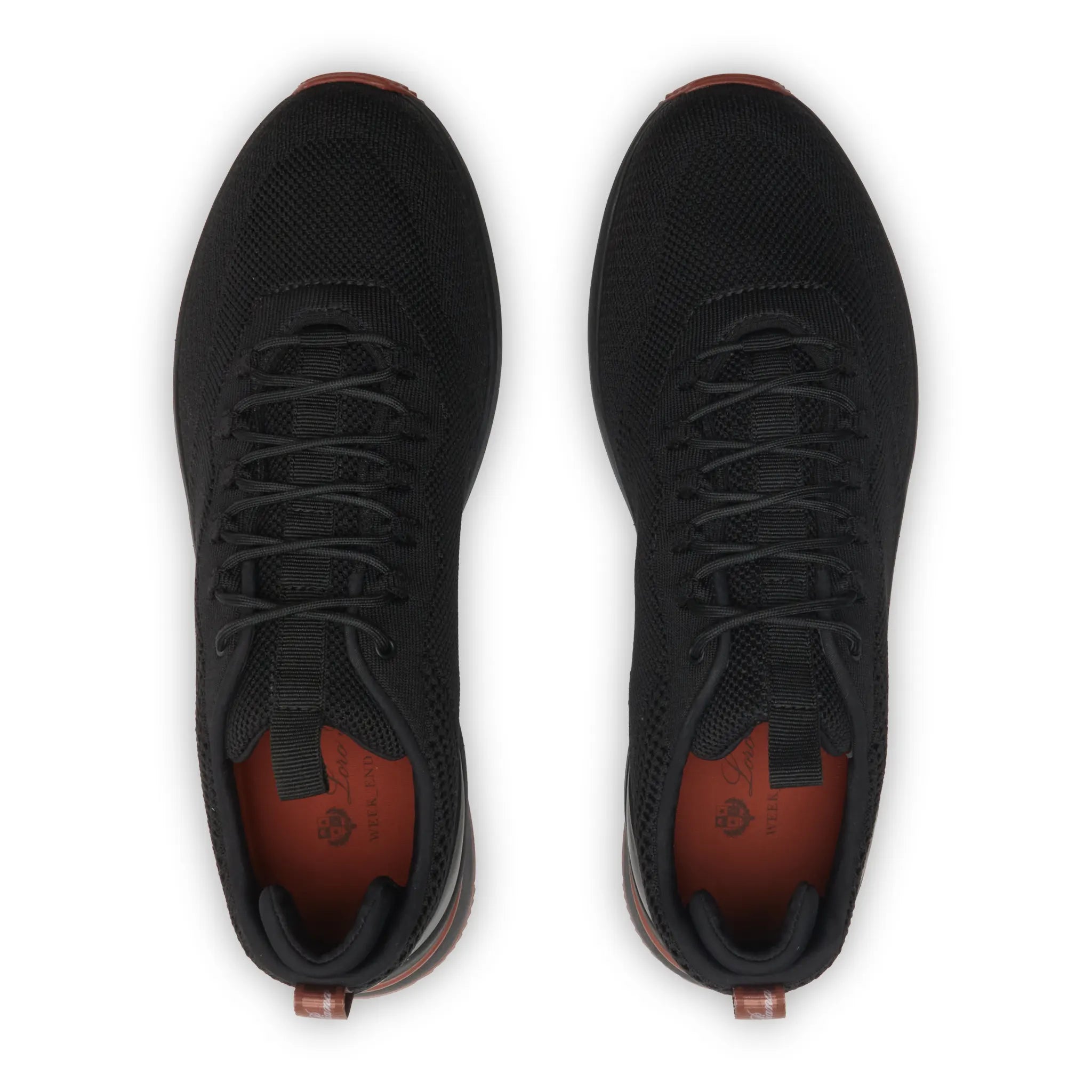 Upper View of Loro Piana Week End Walk Mesh Triple Black Sneaker FAQ3328_8000