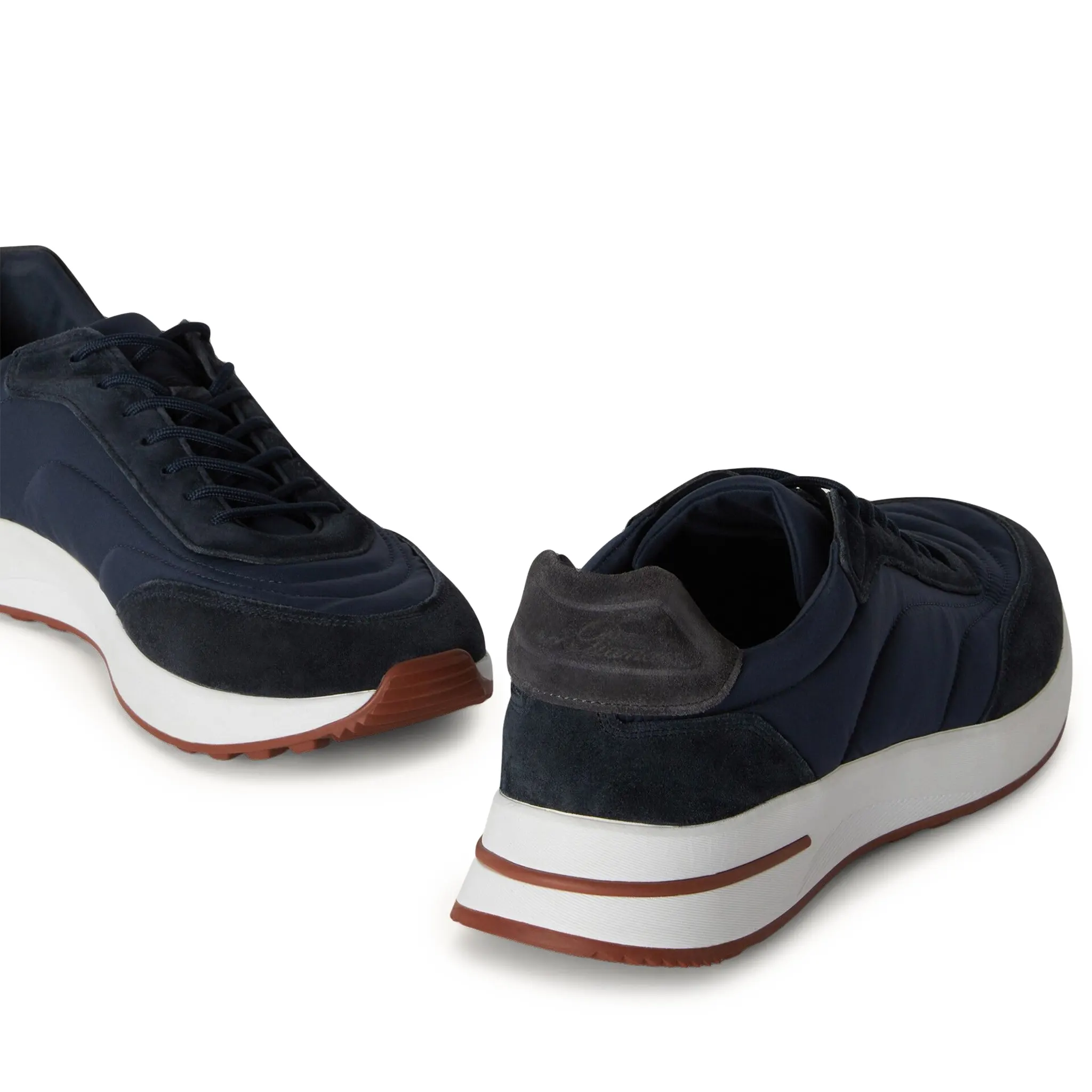 Back Side View of Loro Piana Week End Walk Navy Blue Sneaker FAP9780_W000