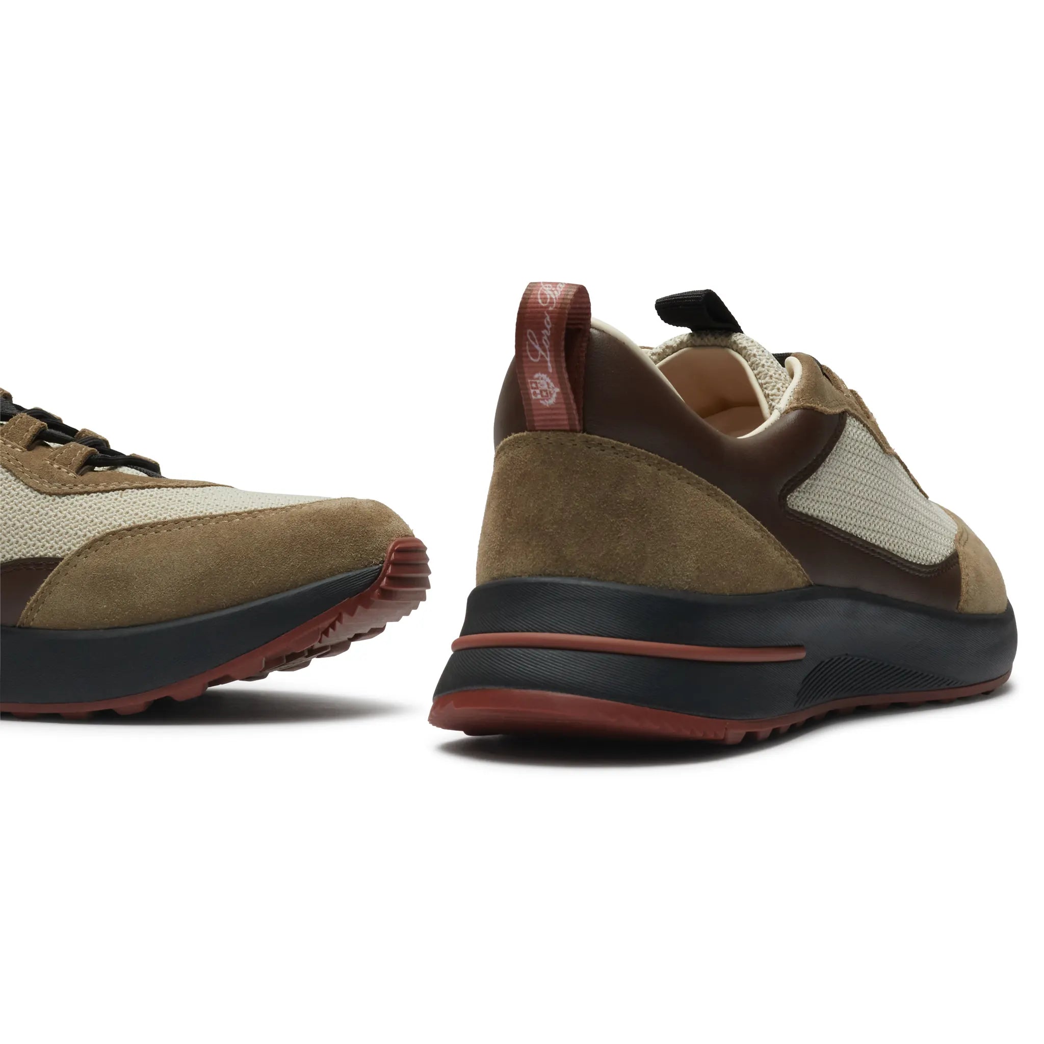 Back Side View of Loro Piana Week End Walk Performance Mesh Crest Sneaker FAR1331_F8CB