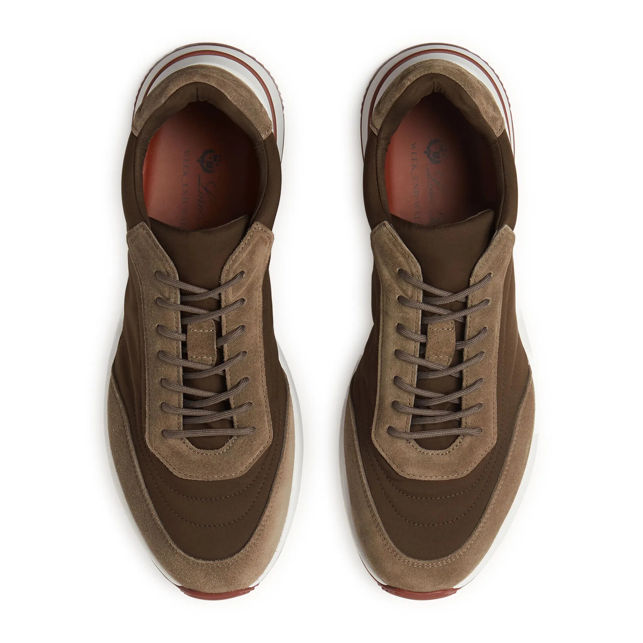 Upper View Of Loro Piana Week End Walk Sequoia Sneaker FAP9780_H687