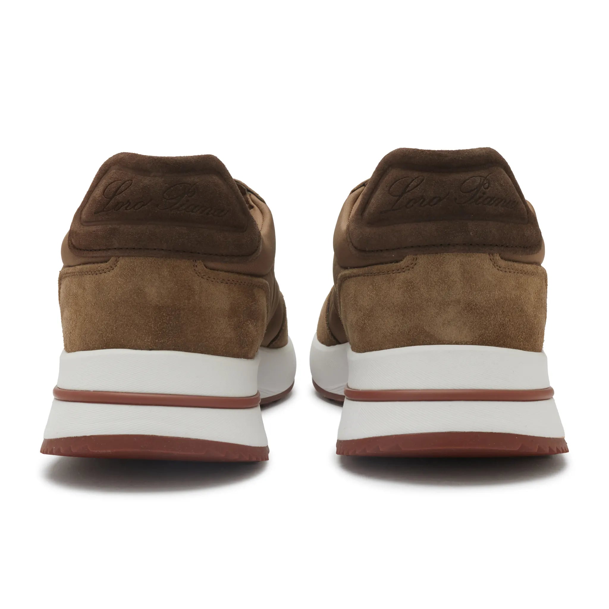 Back View of Loro Piana Week End Walk Smoke Tree Sneaker FAP9780_P0B2