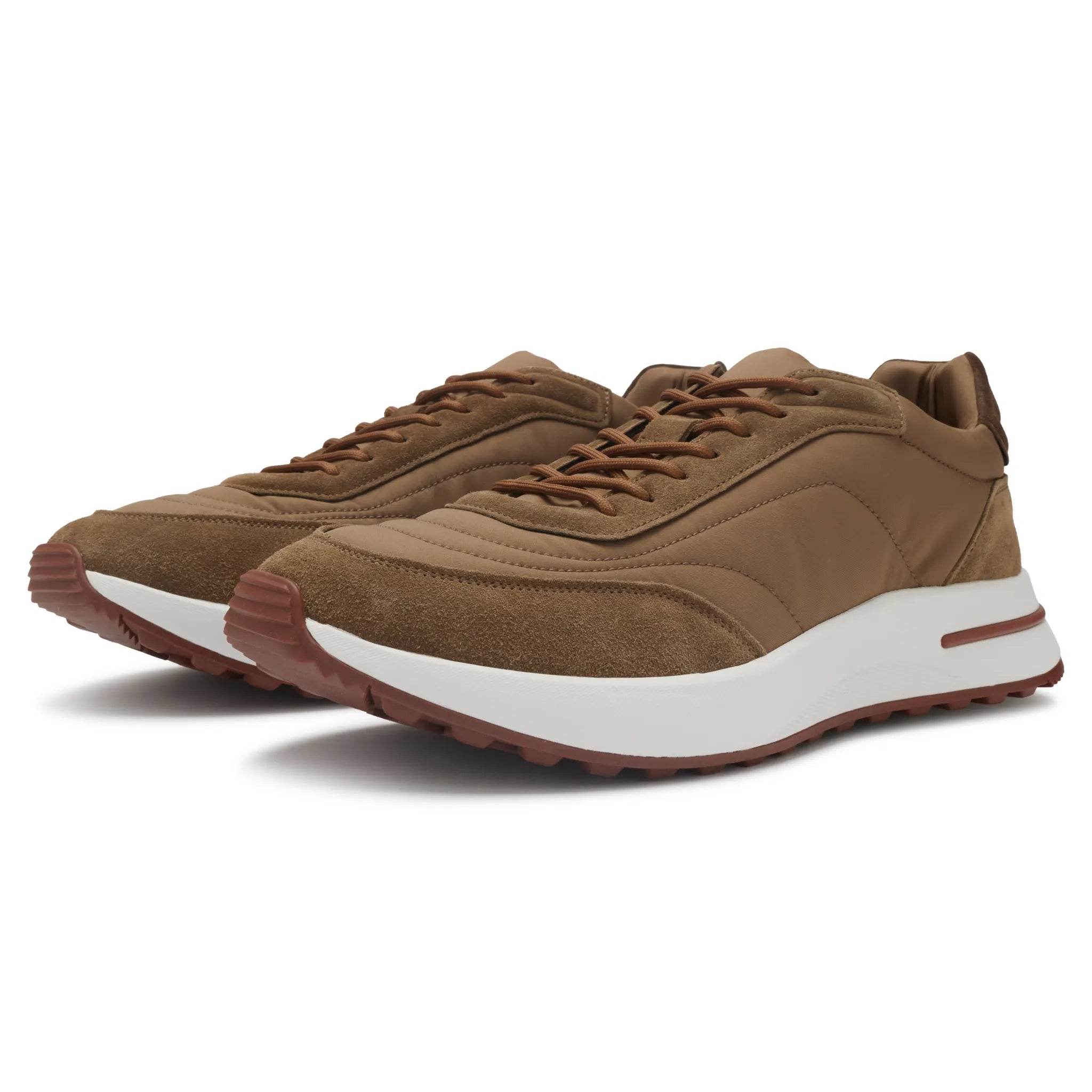 Front Side View of Loro Piana Week End Walk Smoke Tree Sneaker FAP9780_P0B2