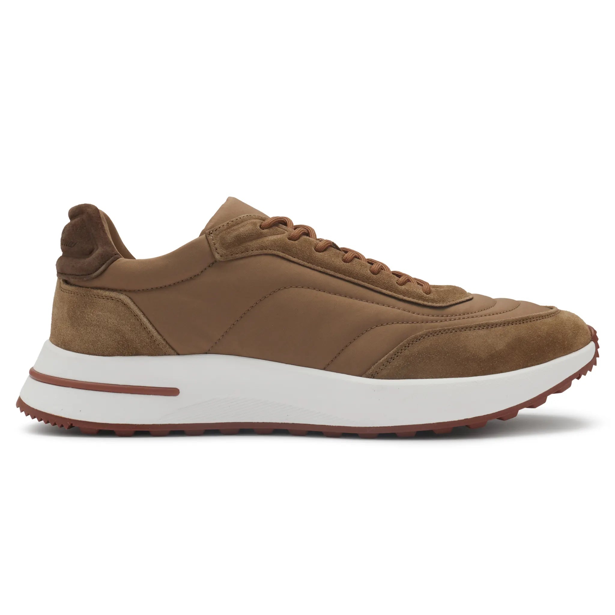 Side View of Loro Piana Week End Walk Smoke Tree Sneaker FAP9780_P0B2