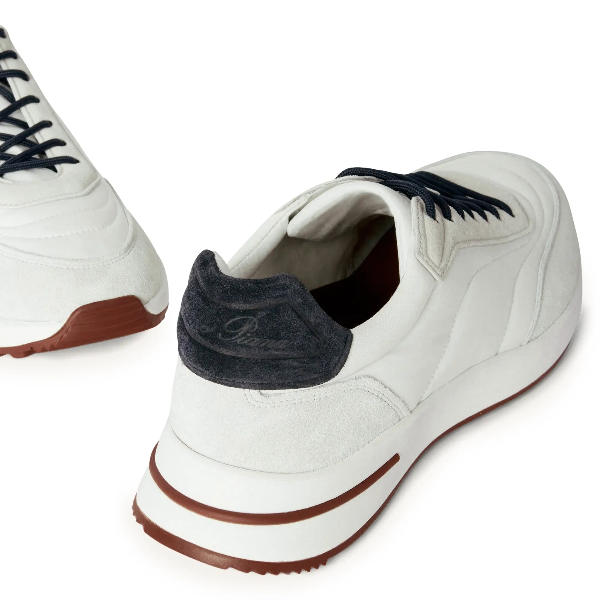 Back Side View of Loro Piana Week End Walk White Sneaker FAP9780_1000