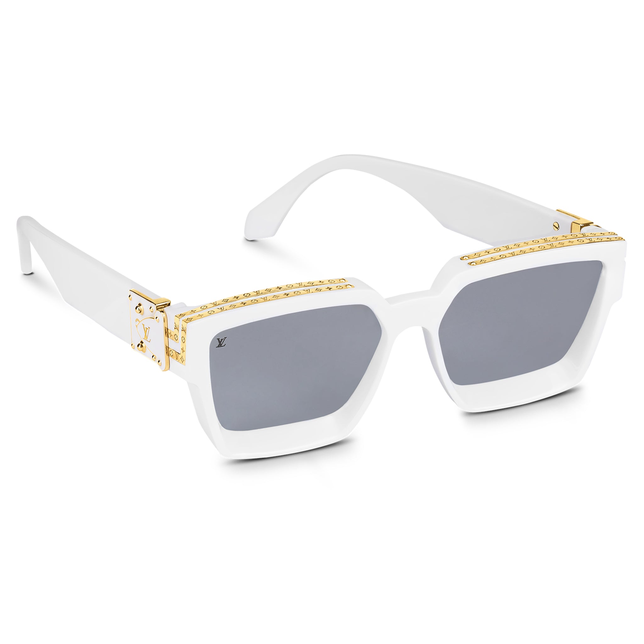 Side view of Louis Vuitton 1.1 Millionaires White Gold Sunglasses NVPROD1270166V