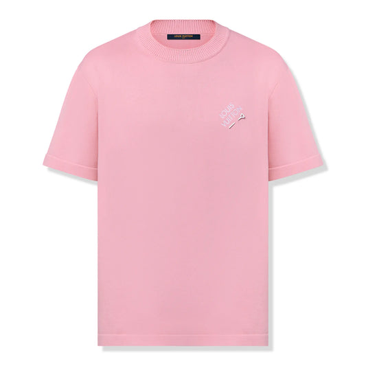 Louis Vuitton Embroidered Signature Crewneck Coral Blush Pink T Shirt
