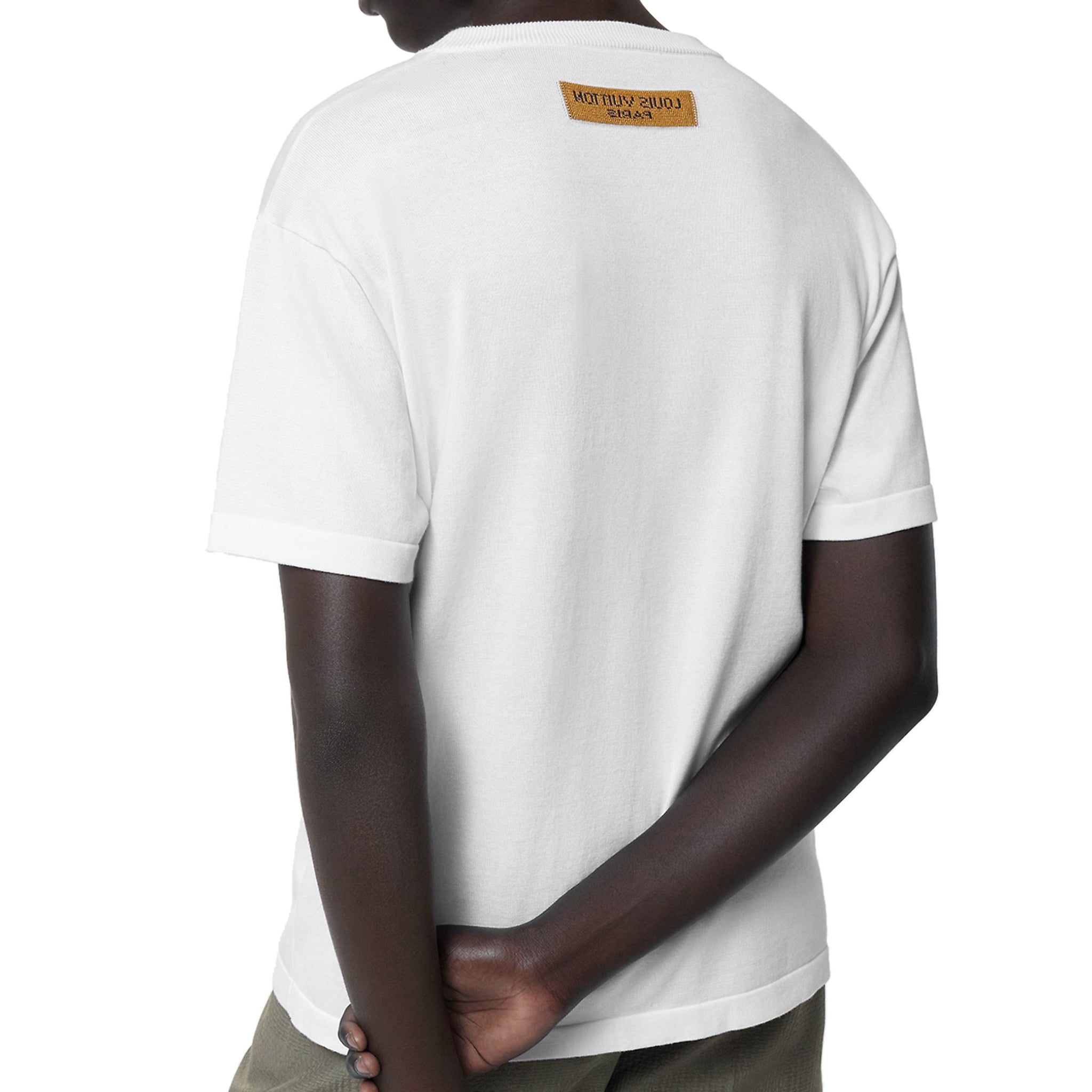 Image of Louis Vuitton Flower Cotton Short-Sleeved Crewneck White T Shirt