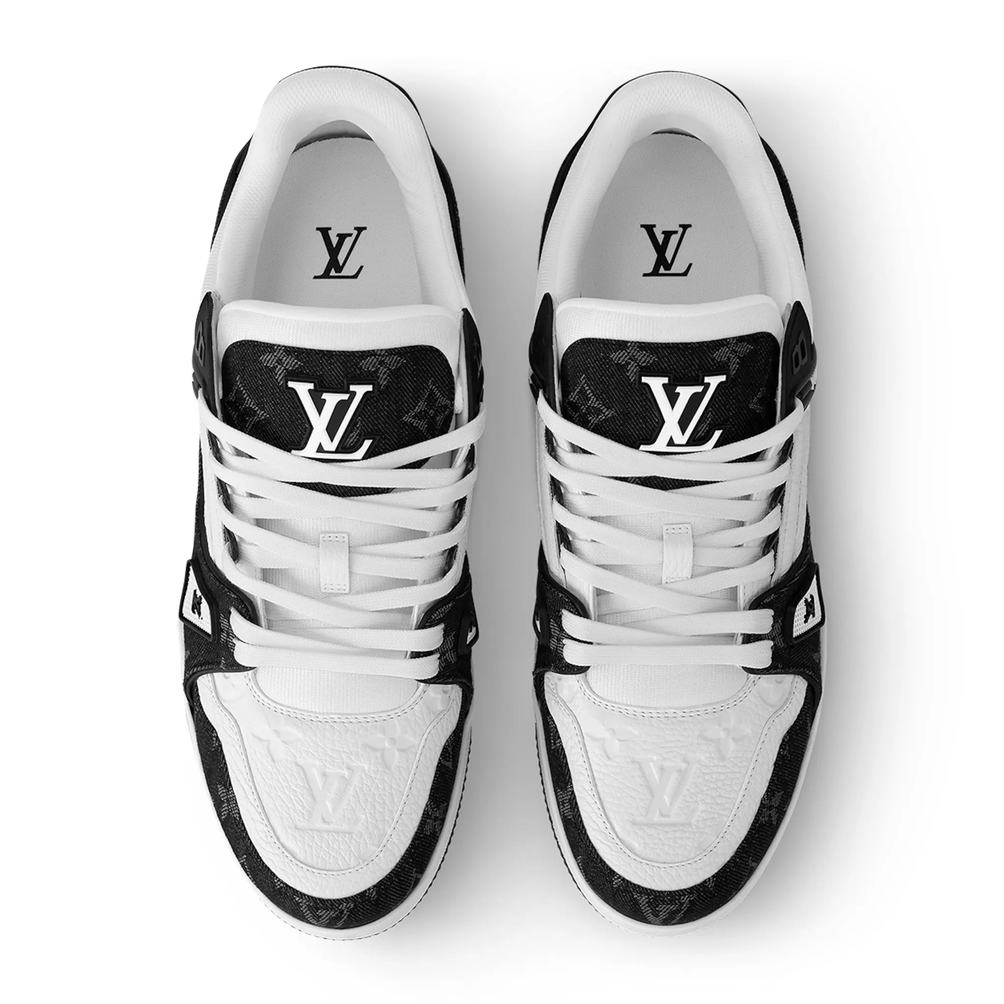 Top view of Louis Vuitton LV Monogram Black Denim Sneaker 1A9JGB