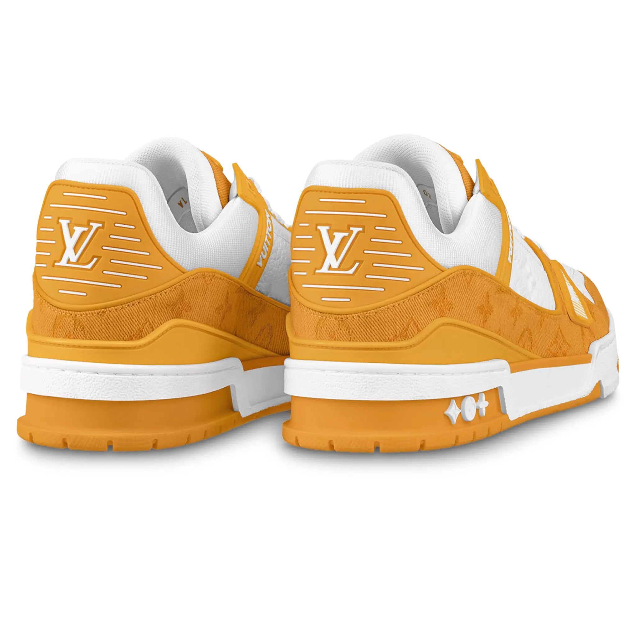 Back View of Louis Vuitton LV Monogram Yellow Denim Sneaker 1A9JHB