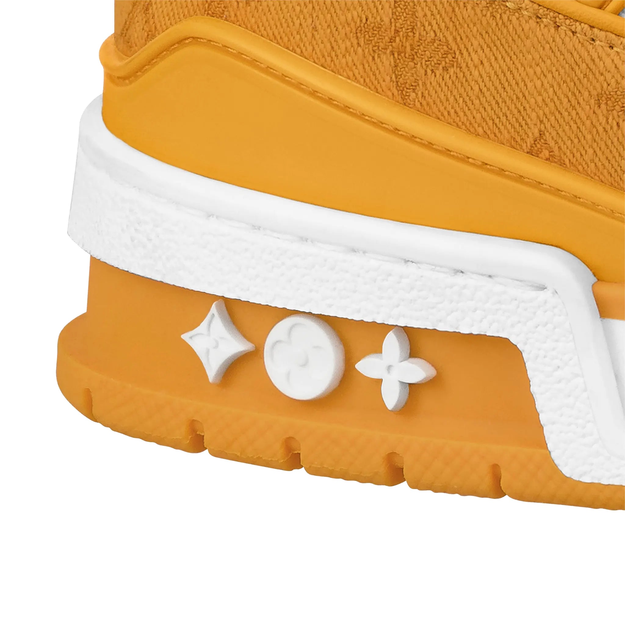 Detailed View of Louis Vuitton LV Monogram Yellow Denim Sneaker 1A9JHB